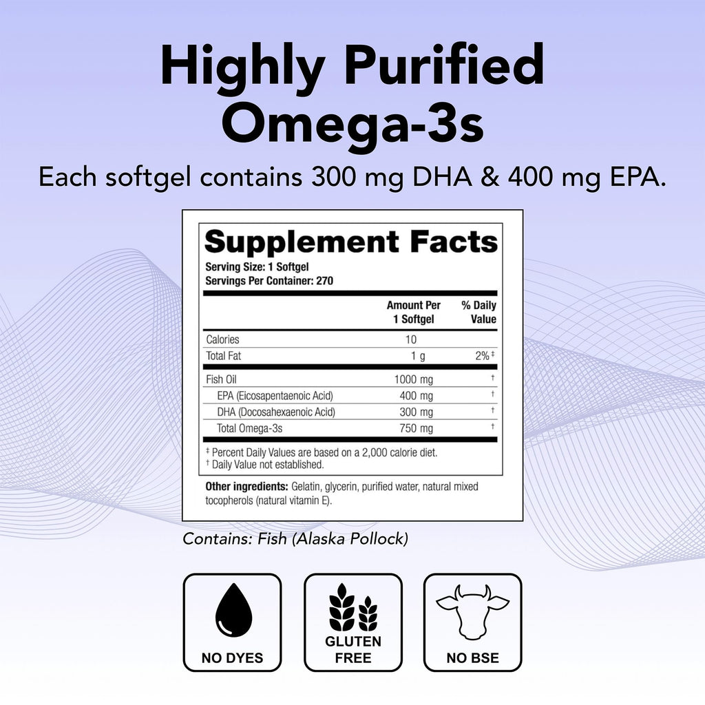 Theralogix TherOmega Omega-3 Fish Oil – 700 mg DHA + EPA, 270 Softgels, Sustainably Sourced & NSF Certified