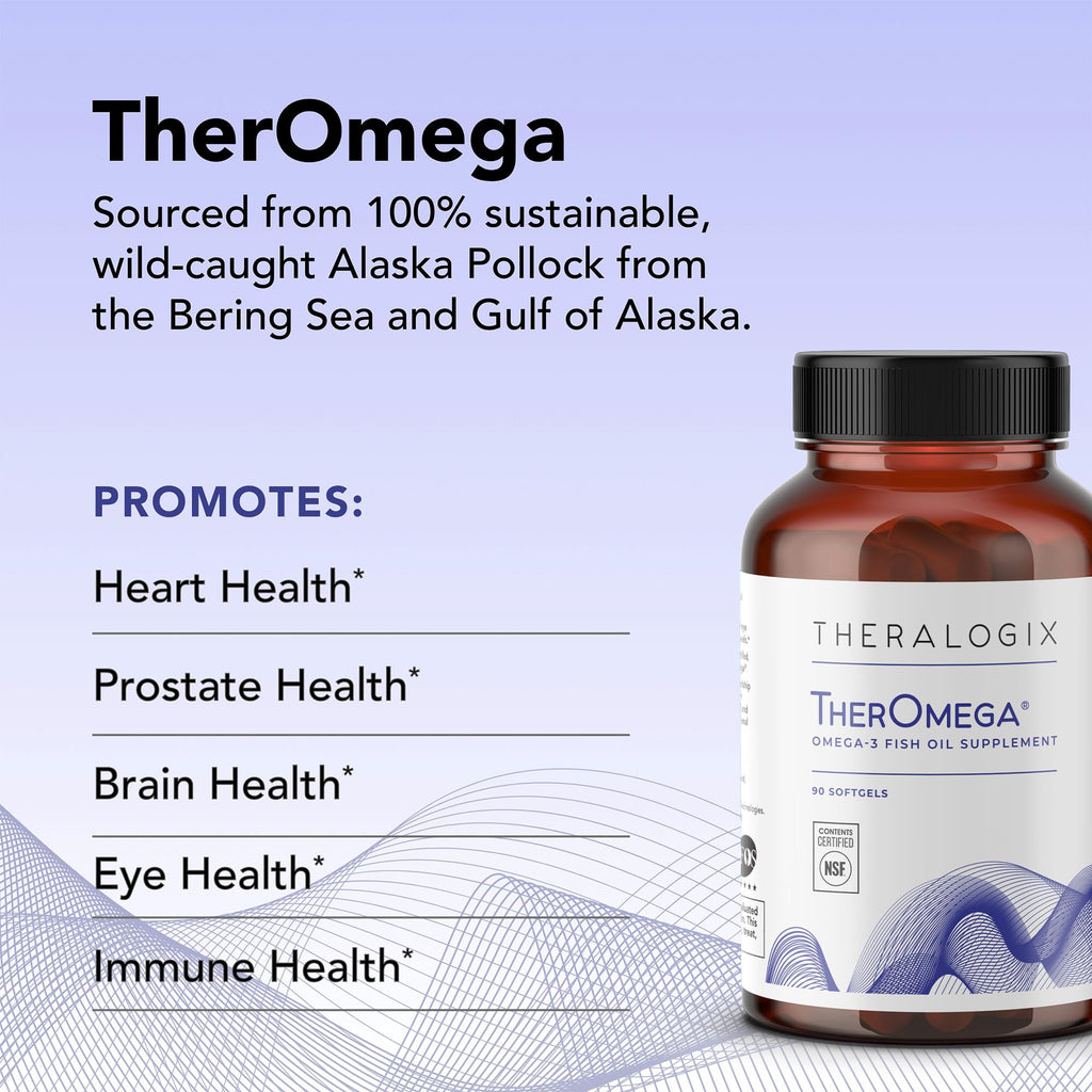 Theralogix TherOmega Omega-3 Fish Oil Supplement – 700 mg DHA & EPA from Wild Alaska Pollock | NSF Certified