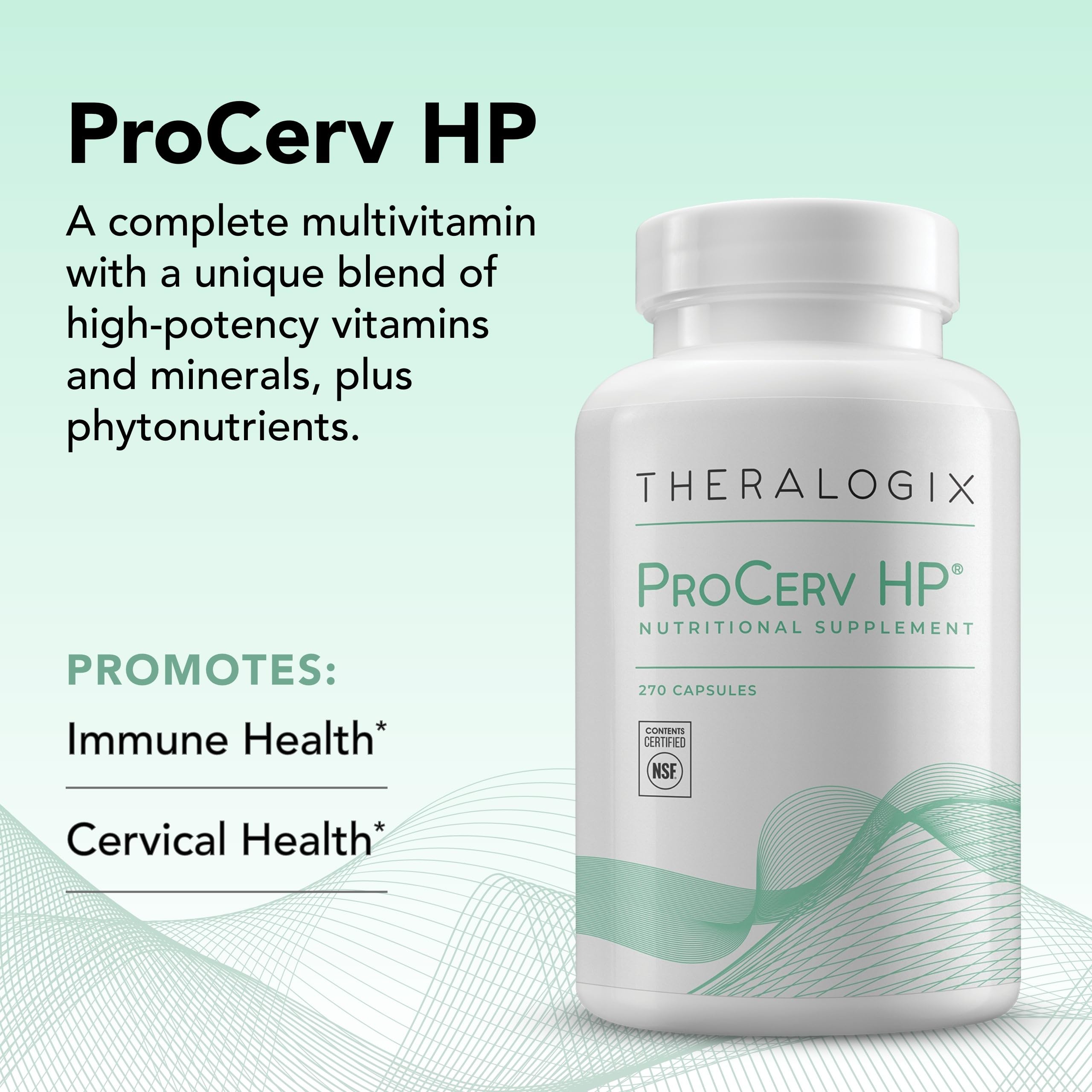 Theralogix ProCerv HP High-Potency Multivitamin – Immune Support for Men & Women – 270 Capsules (NSF Certified)