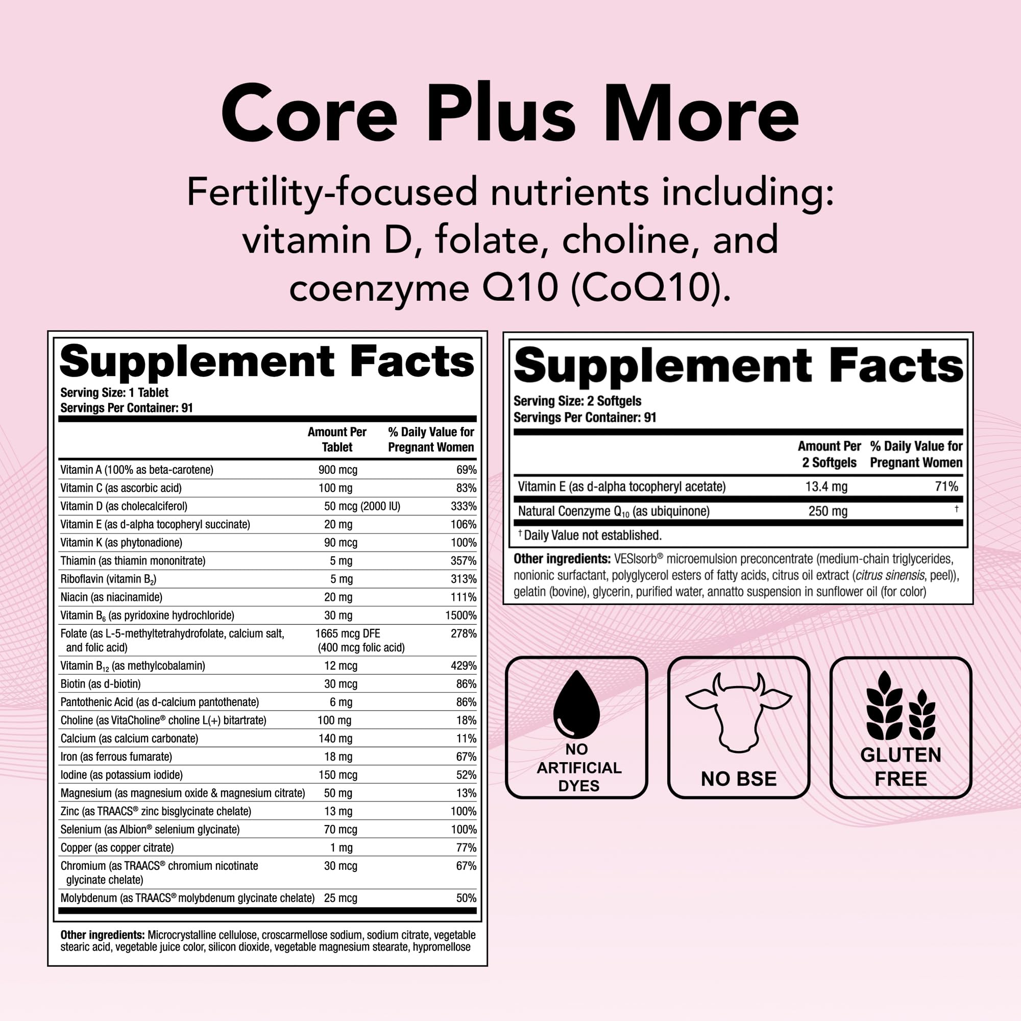 Theralogix TheraNatal OvaVite Preconception Vitamins – 13-Week Supply | Prenatal & Fertility Support with CoQ10* | NSF Certified