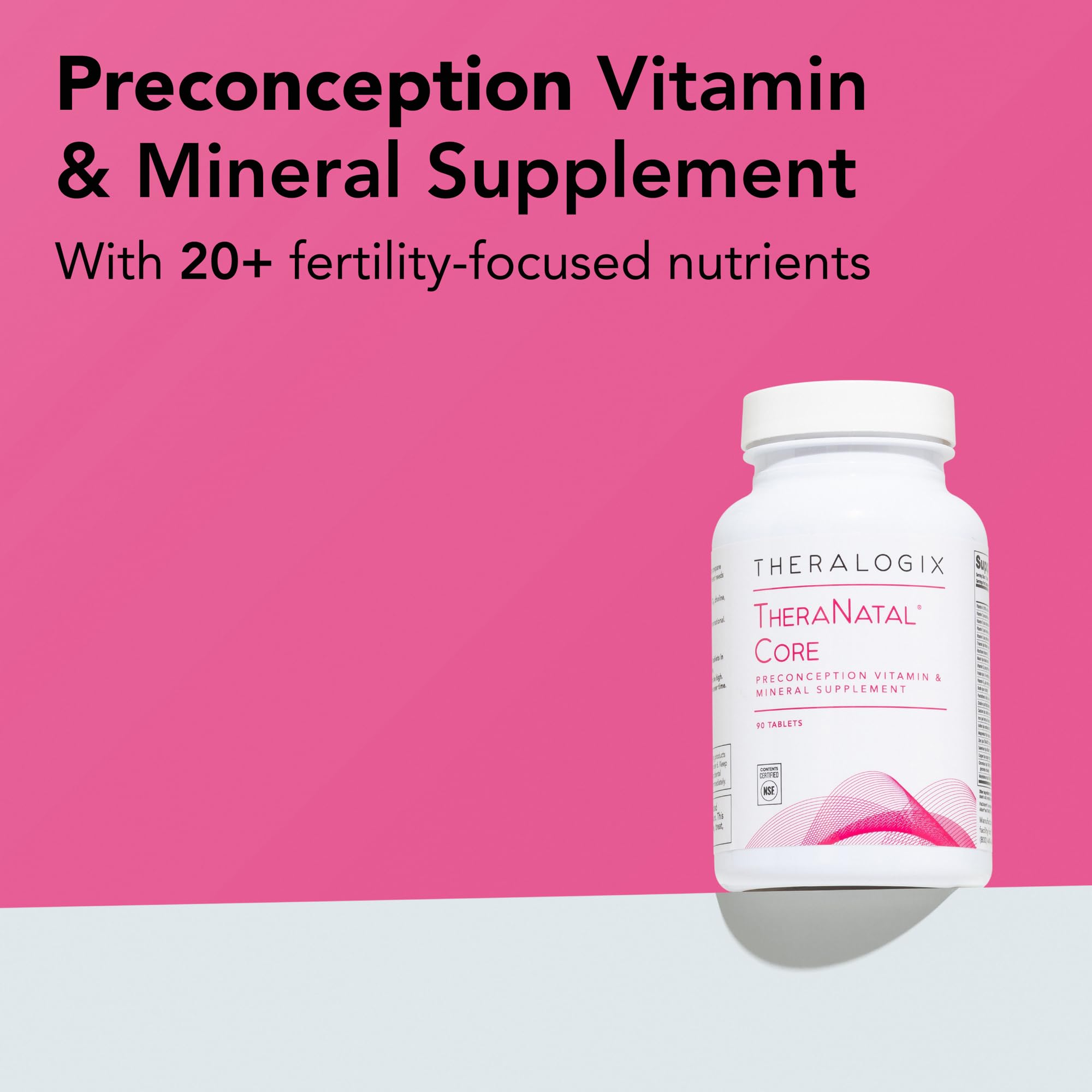 Theralogix TheraNatal Core Preconception Vitamin: 90-Day NSF-Certified Prenatal Support