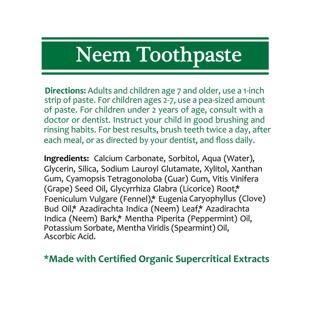 TheraNeem Neem Toothpaste - Herbal, Fluoride-Free (4.23 oz)