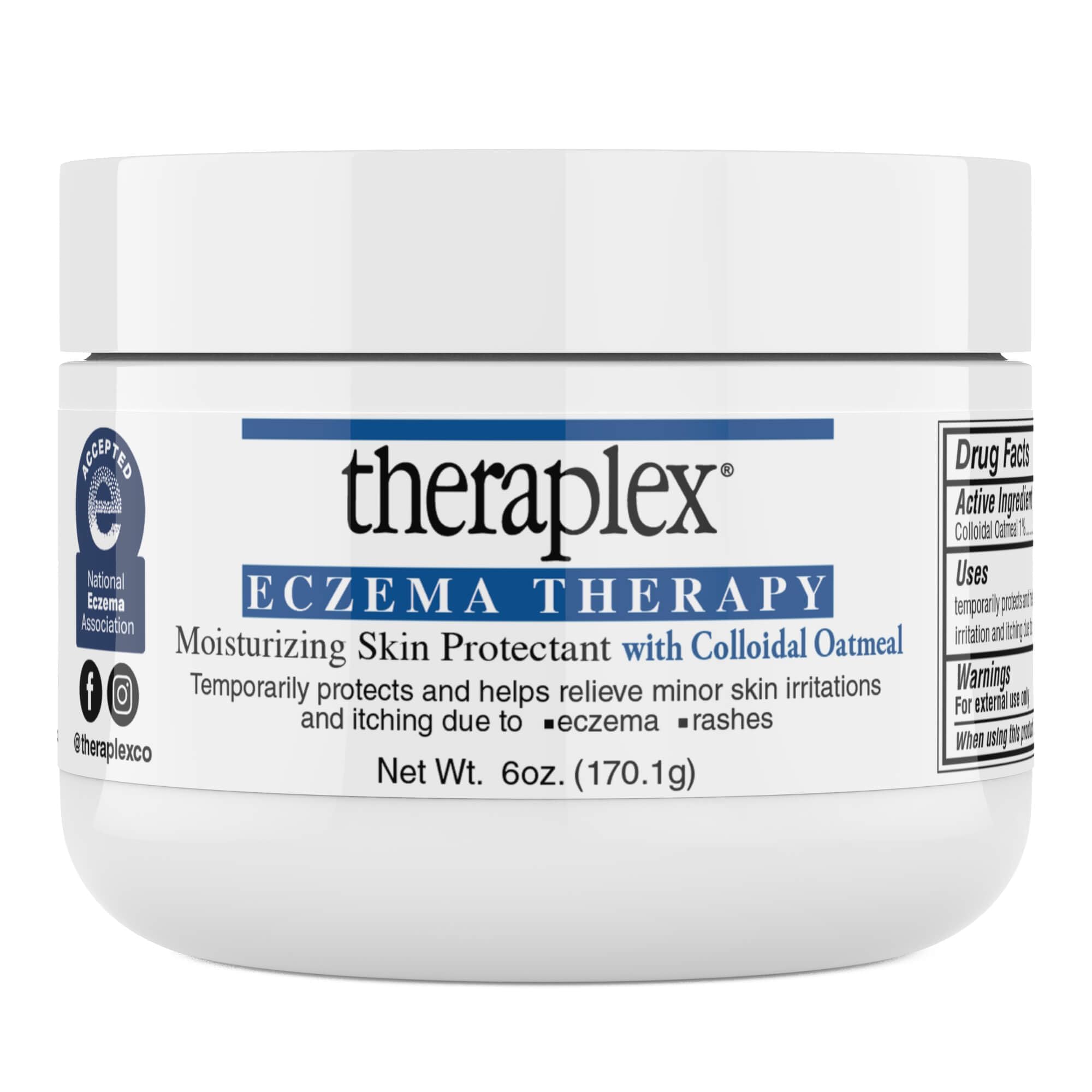Theraplex Eczema Therapy (6 oz) – Fragrance-Free, Hypoallergenic Moisturizing Skin Protectant with Colloidal Oatmeal | NDA Seal