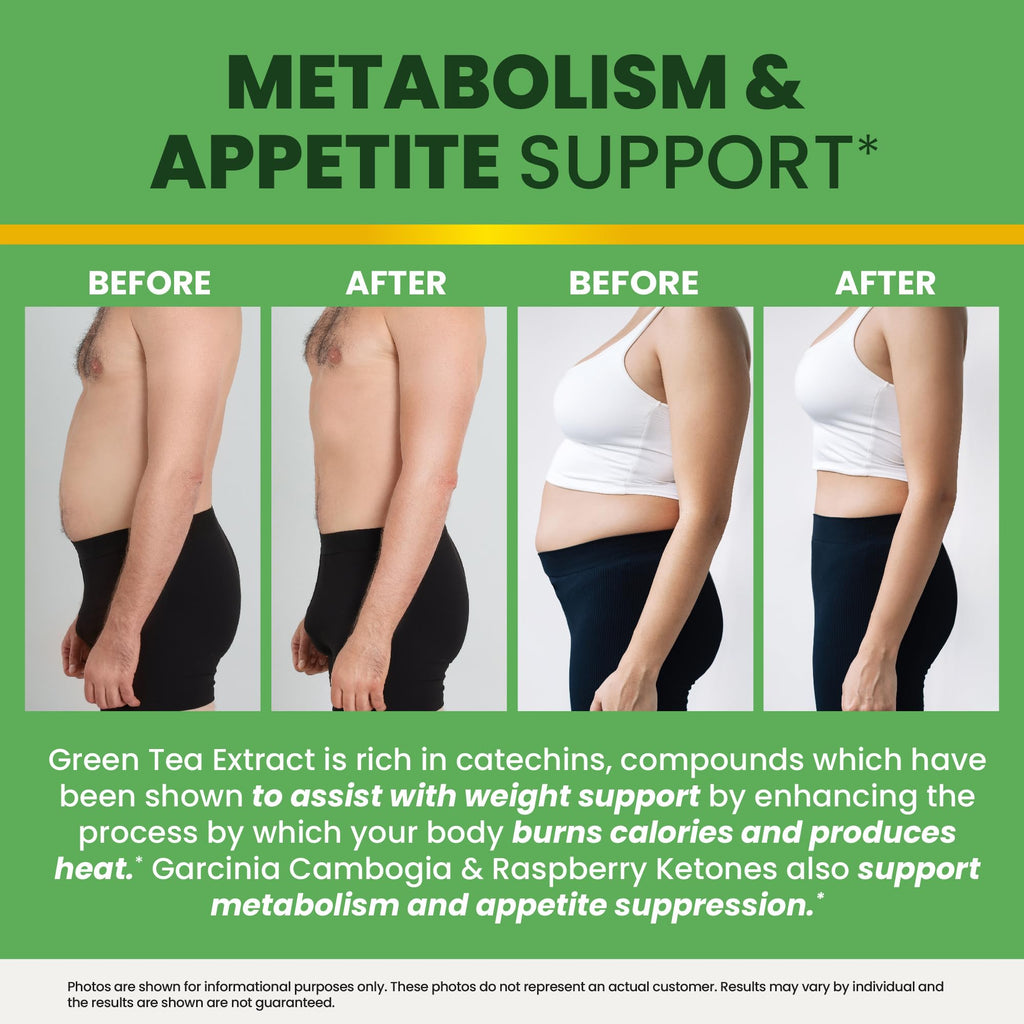Green Tea Fat Burner Gummies for Weight Loss – Metabolism Boost & Appetite Support | 60 Count