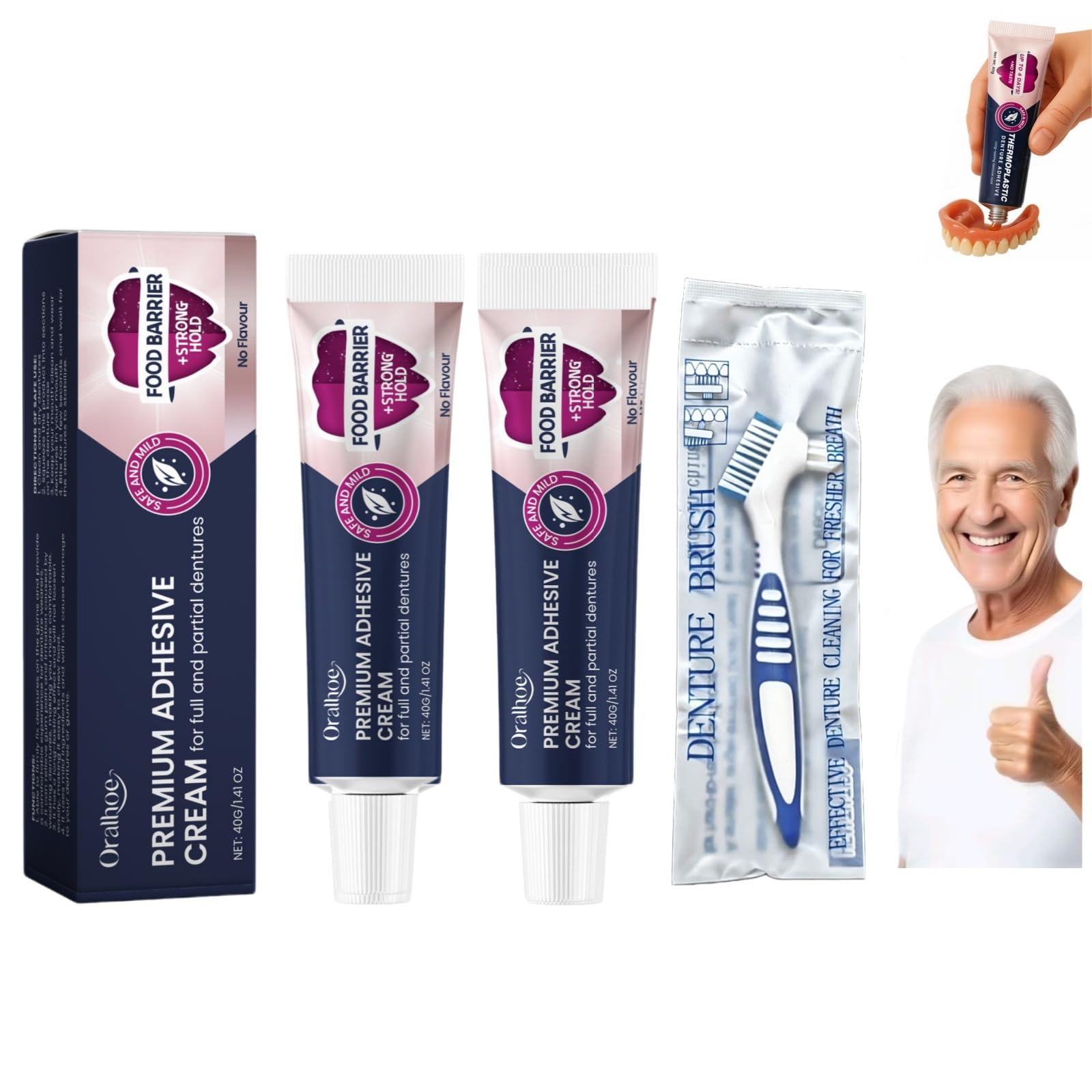 Thermoplastic Denture Adhesive - Lasts Up to 4 Days | Give a Brush (2)