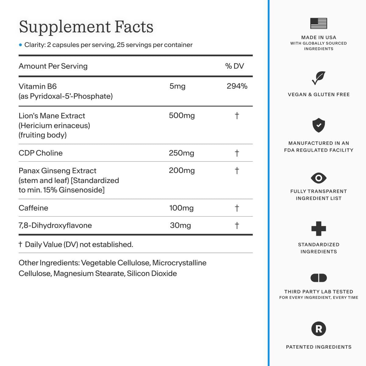 Thesis Clarity Nootropic for Focus & Memory — Vegan, Non-GMO, 25 Servings | THESIS