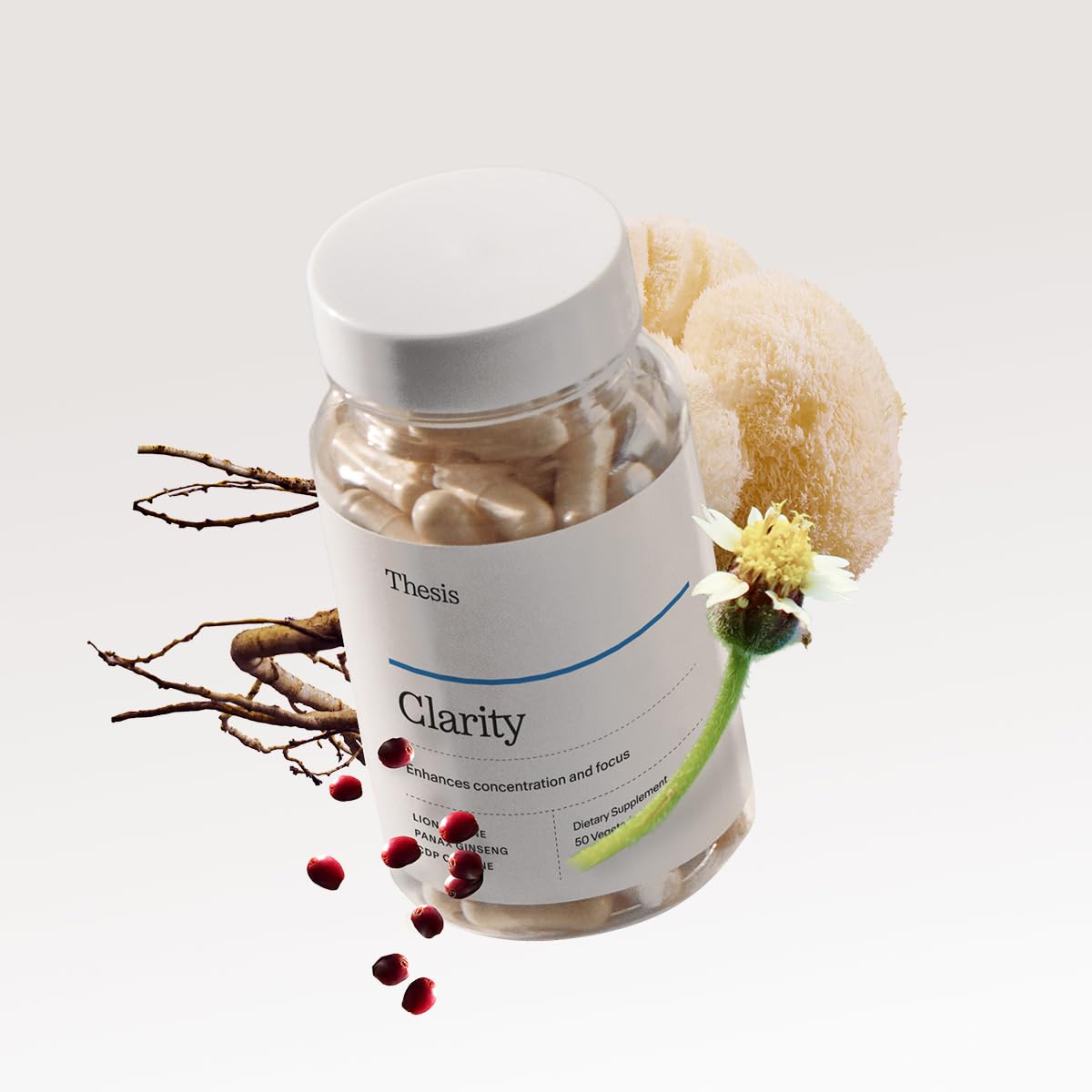 Thesis Clarity Nootropic for Focus & Memory — Vegan, Non-GMO, 25 Servings | THESIS