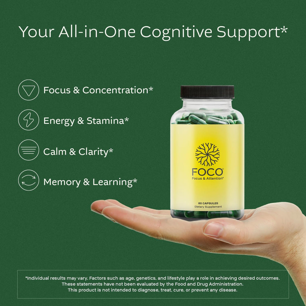 Think FOCO Capsules (13+) Natural Focus Supplement for Teens & Adults | Cognitive Enhancement