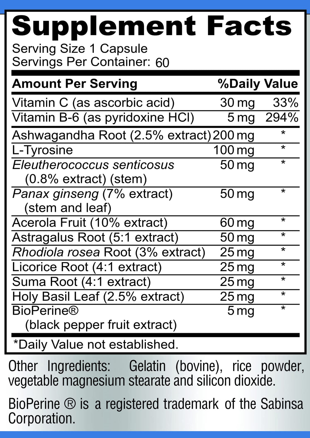 Adrenal Support — Cortisol Manager & Adrenal Health with Ashwagandha & L-Tyrosine | 60 Capsules