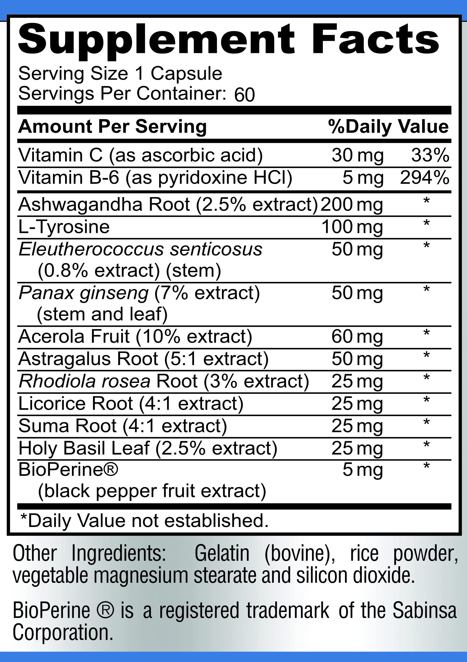 Adrenal Support — Cortisol Manager & Adrenal Health with Ashwagandha & L-Tyrosine | 60 Capsules