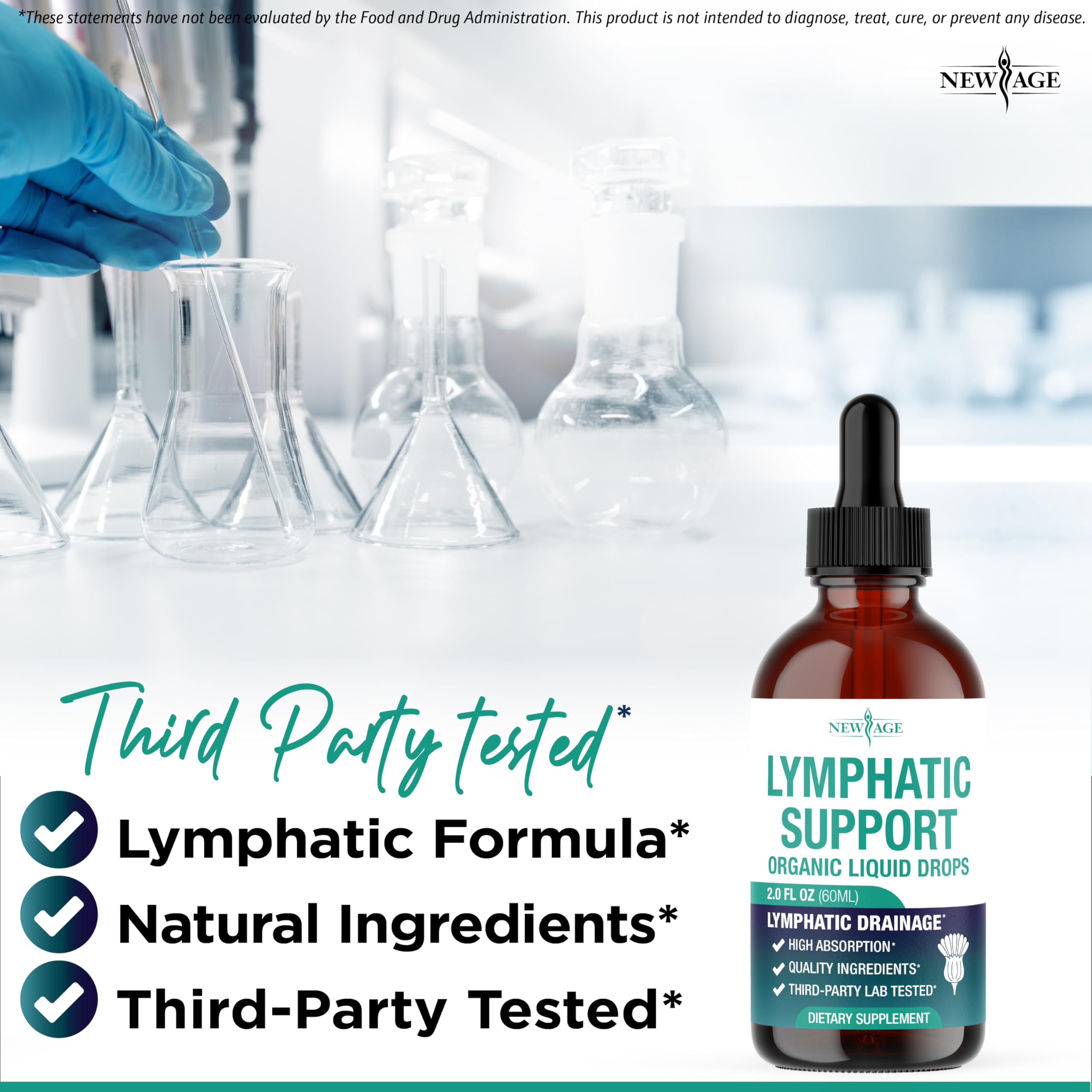 Organic Lymphatic Drainage Drops - 2 oz | All-in-1 Herbal Lymph Support