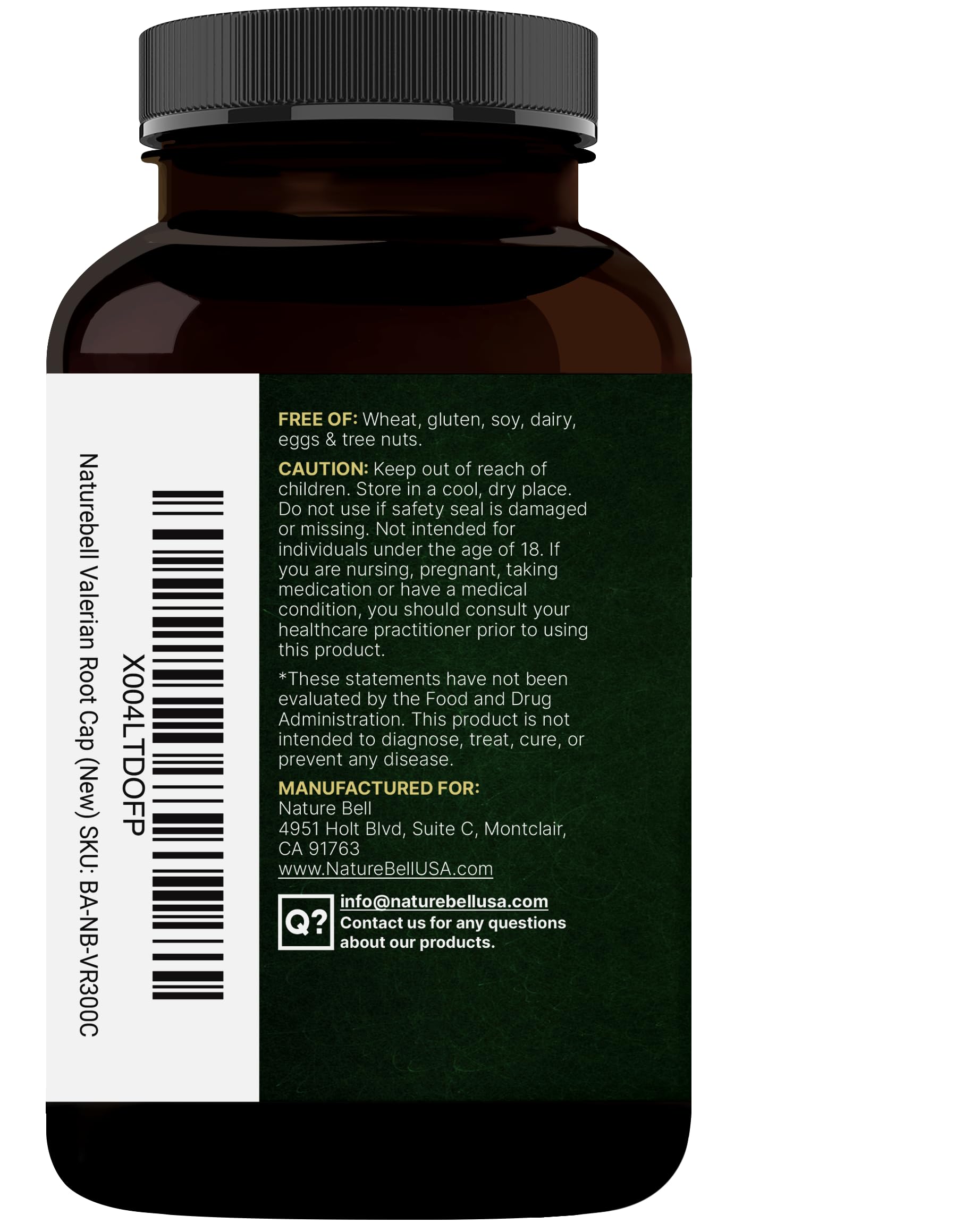 NatureBell Valerian Root for Sleep – 300 Veggie Capsules, Melatonin Free