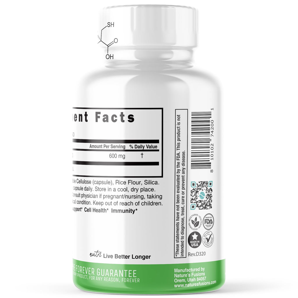 2 Pack NAC Supplement – N-Acetyl Cysteine 600mg | Nutri NAC 600mg – Antioxidant & Glutathione Support