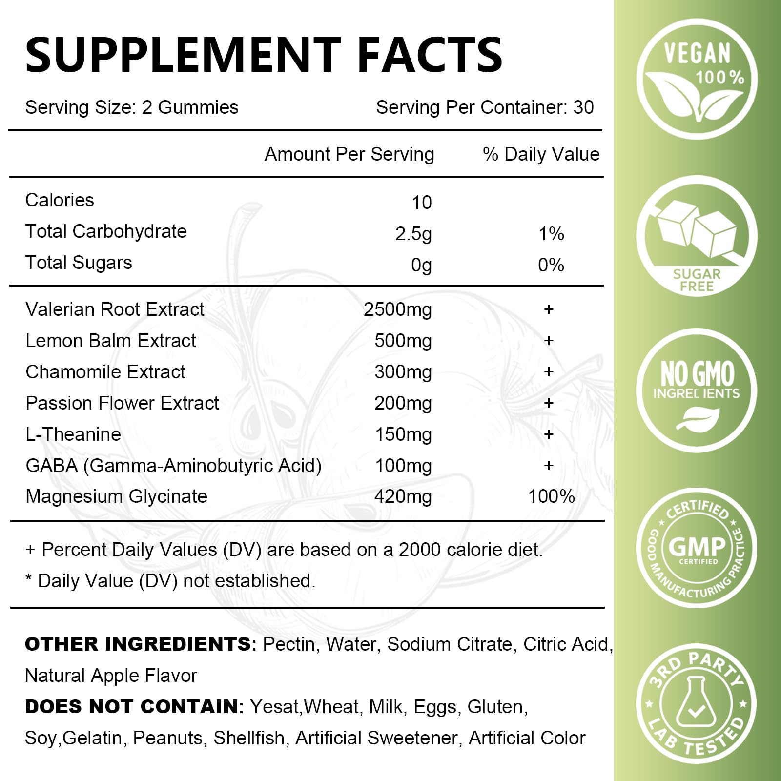 2 Pack Organic Valerian Root Gummies – Calming Sleep Support (Melatonin Free)
