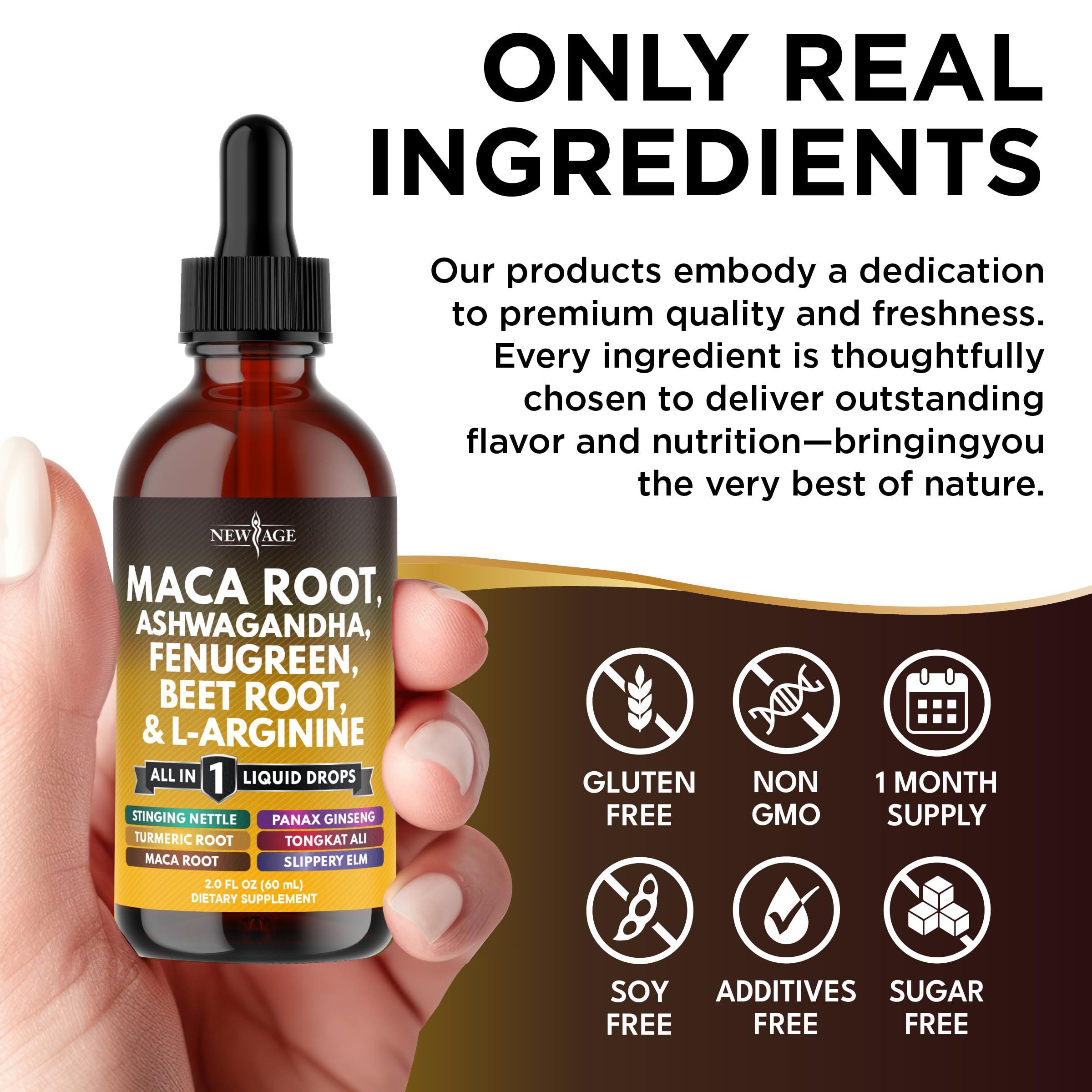 Organic Maca Root Liquid Drops with Ashwagandha – For Women & Men