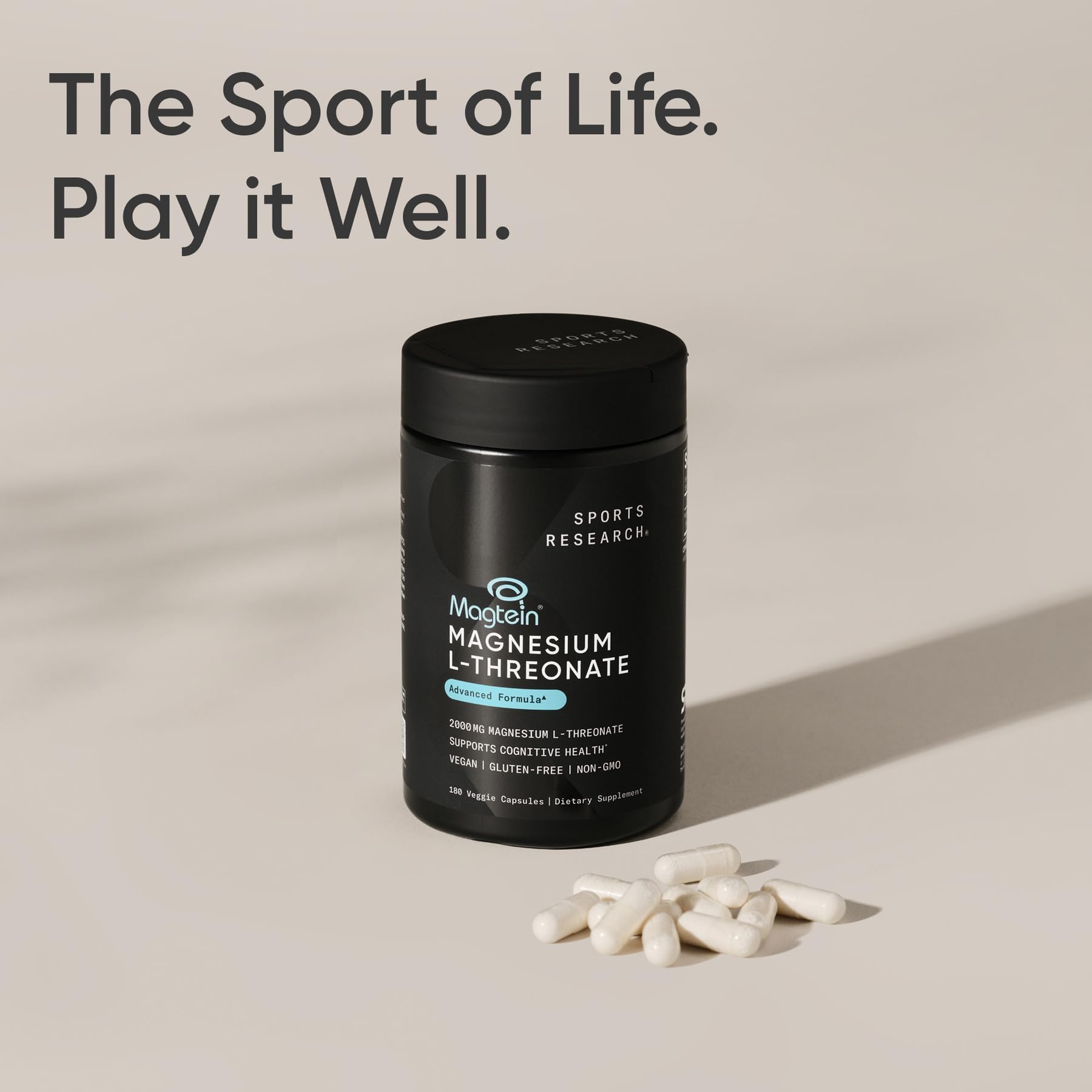 Sports Research Magtein Magnesium L-Threonate Capsules – Brain Health & Cognition