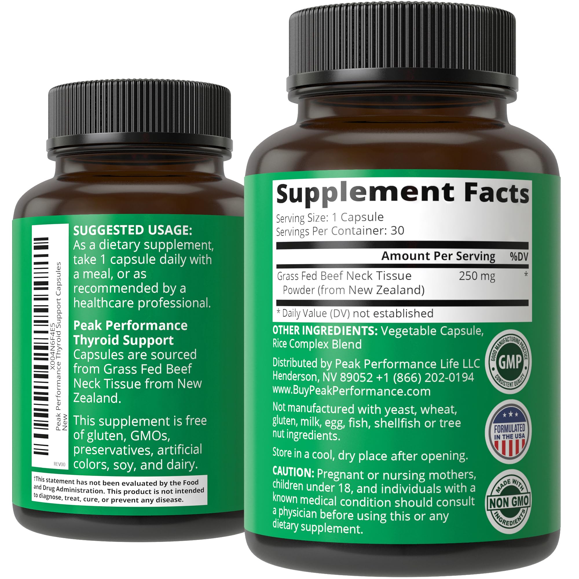 Raw Desiccated Thyroid Supplement | Grass-Fed NZ Beef Neck & Thyroid Capsules