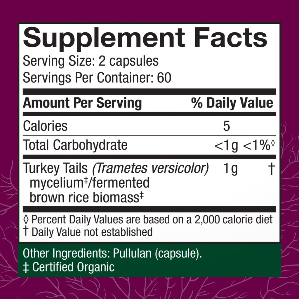 Host Defense Turkey Tail Capsules - 240 ct (Two 120 ct) - Immune & Digestive Health