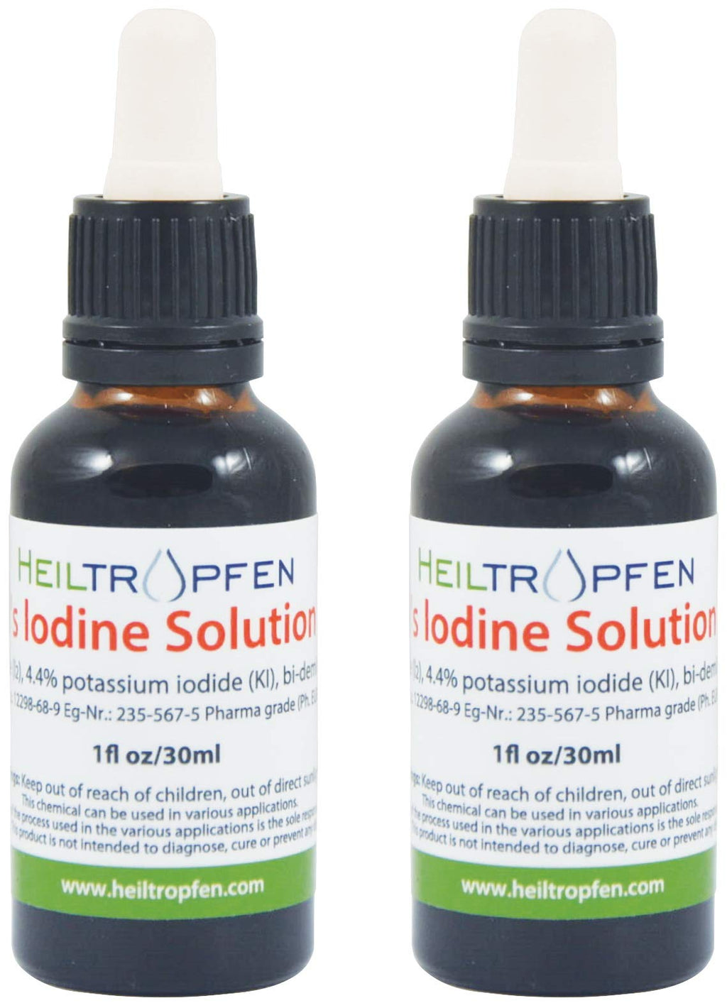 2X Lugol's Iodine Solution – 2x1 fl oz / 2x30 ml | Pharmaceutical Grade | Third-Party Tested | Heiltropfen