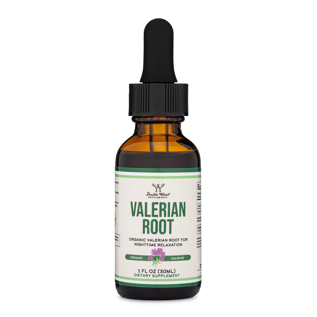 Valerian Root Drops for Sleep - Organic Valerian Root Tincture 168mg | 1 FL OZ, 30 Servings by Double Wood