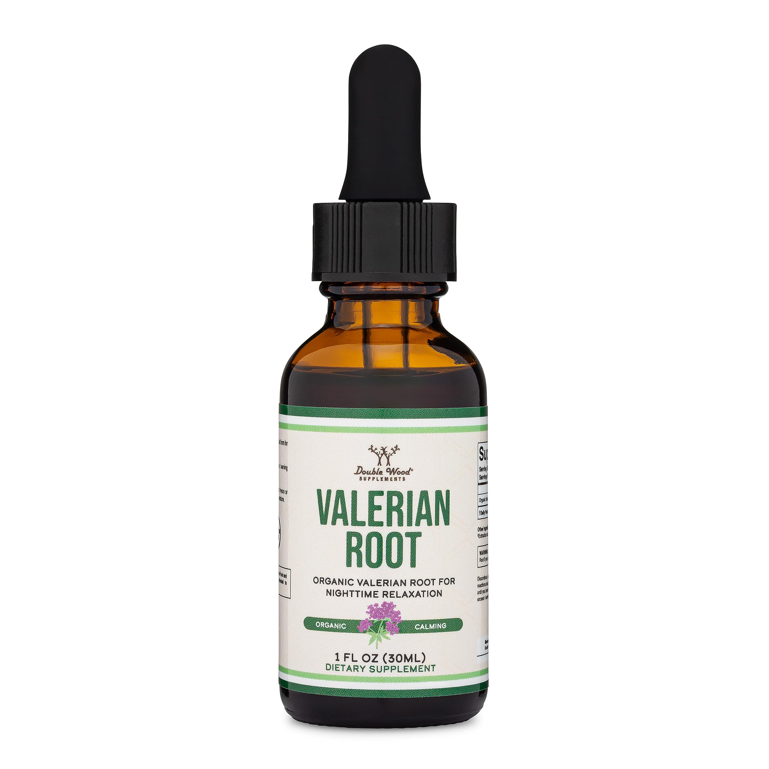 Valerian Root Drops for Sleep - Organic Valerian Root Tincture 168mg | 1 FL OZ, 30 Servings by Double Wood