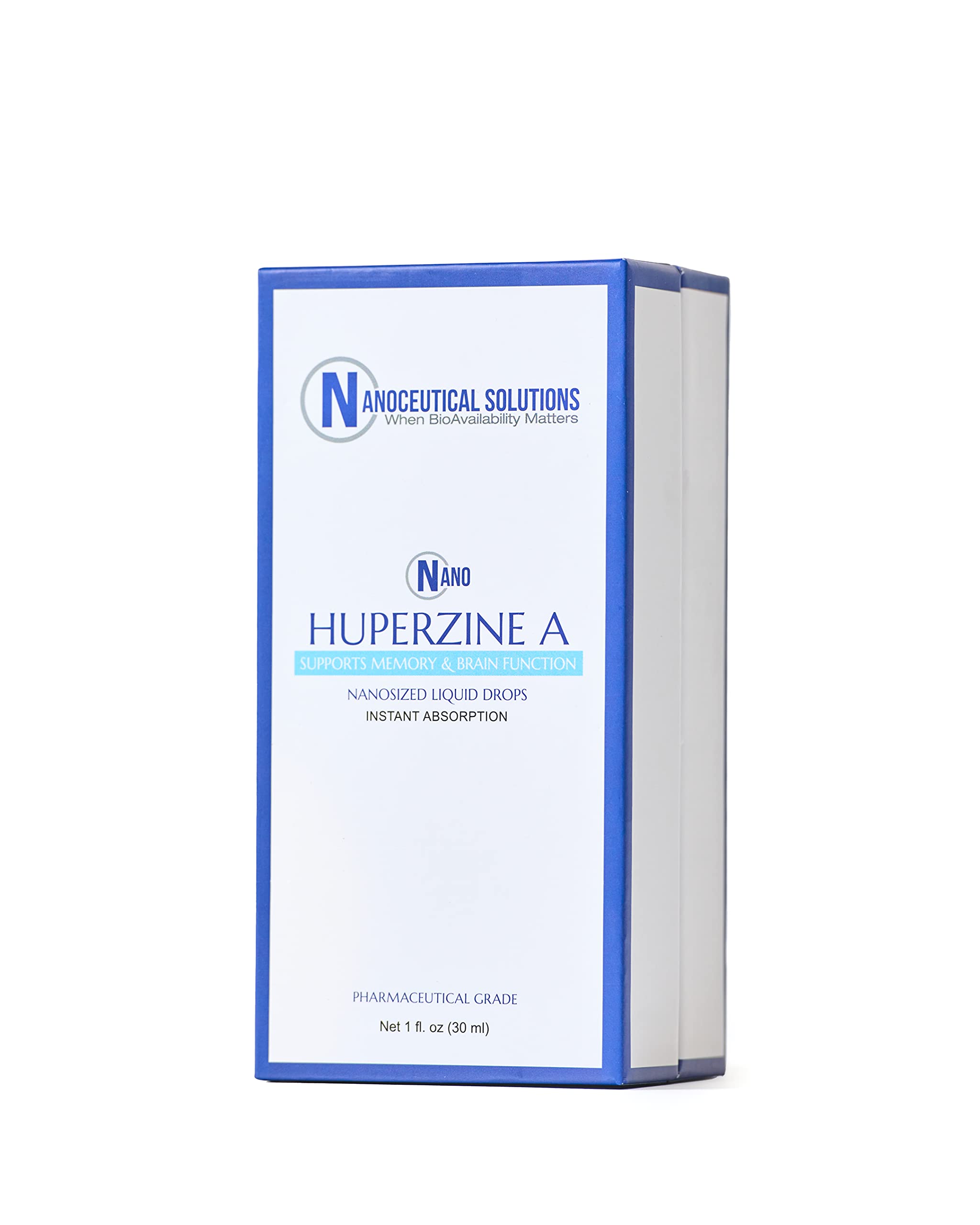 Nano HUPERZINE A – Nanosized Liquid, Instant Absorption, 6000 mcg per Bottle | 30 Servings | Non-GMO GMP Certified