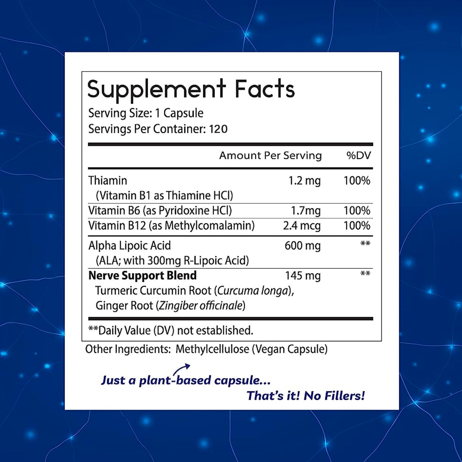 Thomas' All-Natural Remedies Alpha Lipoic Acid 600mg 120 Capsules with B-Vitamins Vegan No Fillers