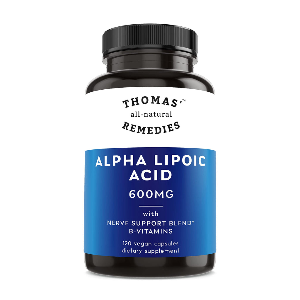 Thomas' All-Natural Remedies Alpha Lipoic Acid 600mg 120 Capsules with B-Vitamins Vegan No Fillers