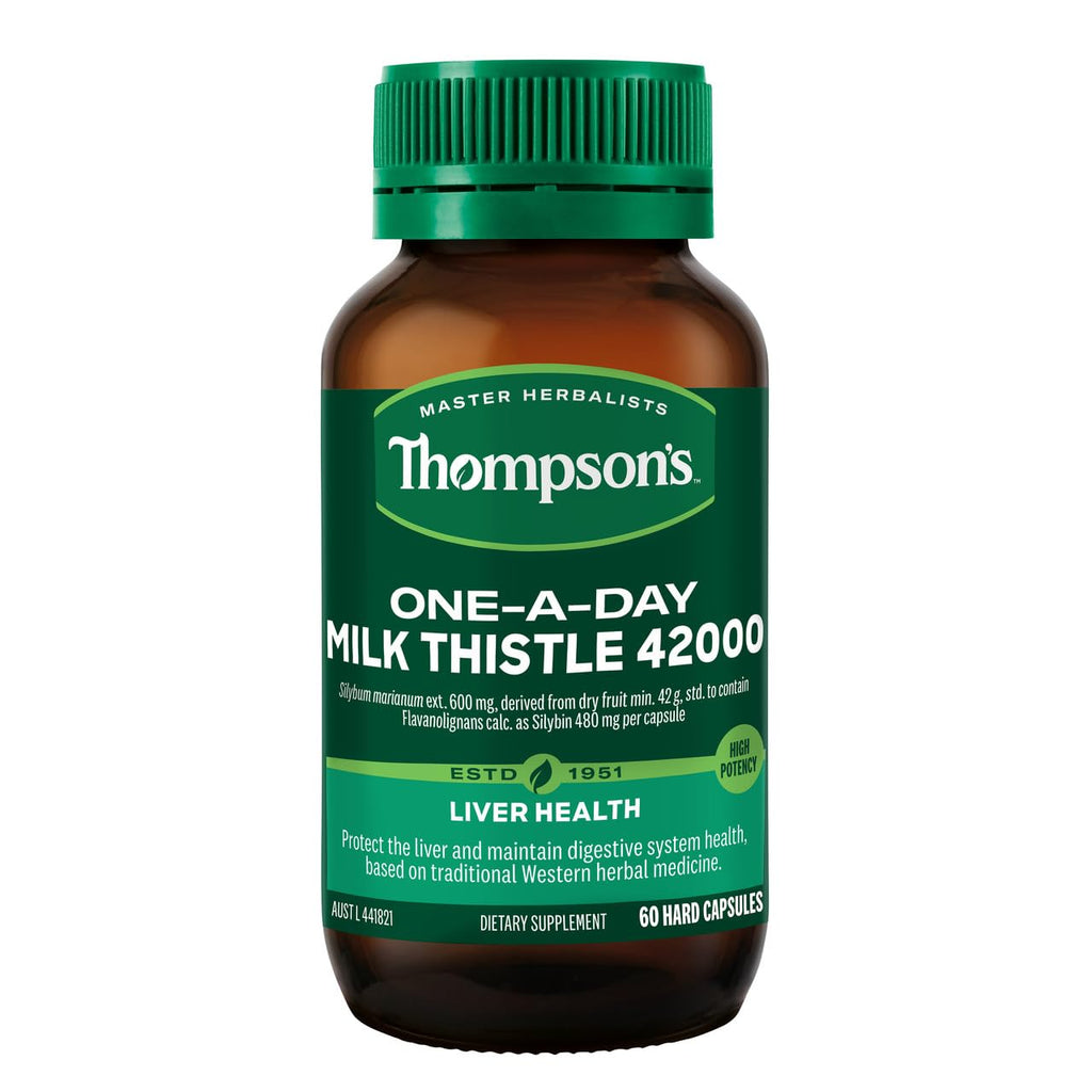 Thompsons Milk Thistle 42,000 Helps Liver Function 60 Capsules