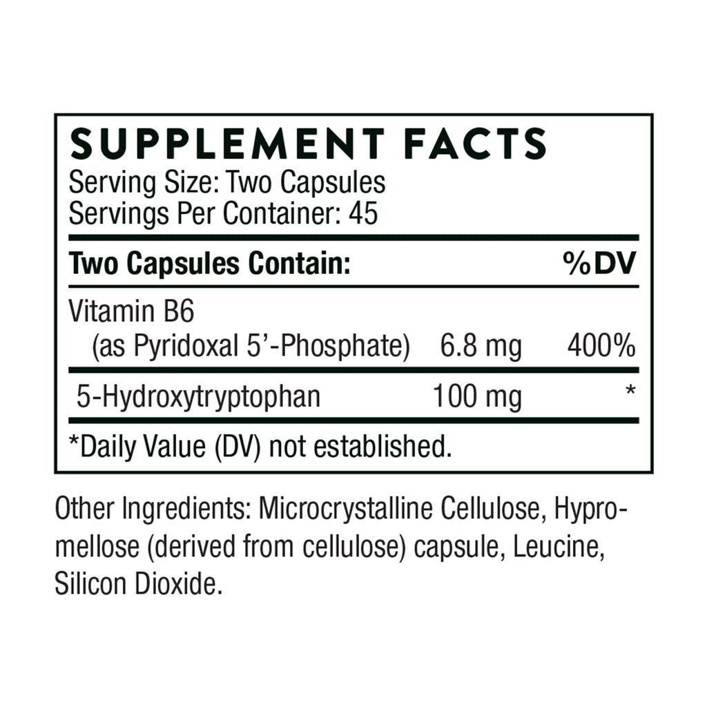 THORNE 5-HTP with Vitamin B6 — Sleep, Stress & Craving Support | Gluten, Dairy & Soy Free | 90 Capsules