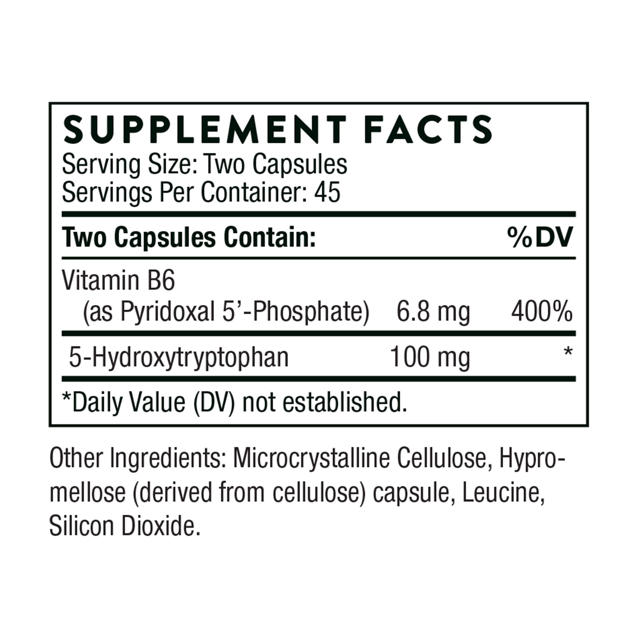 THORNE 5-HTP with Vitamin B6 — Sleep, Stress & Craving Support | Gluten, Dairy & Soy Free | 90 Capsules