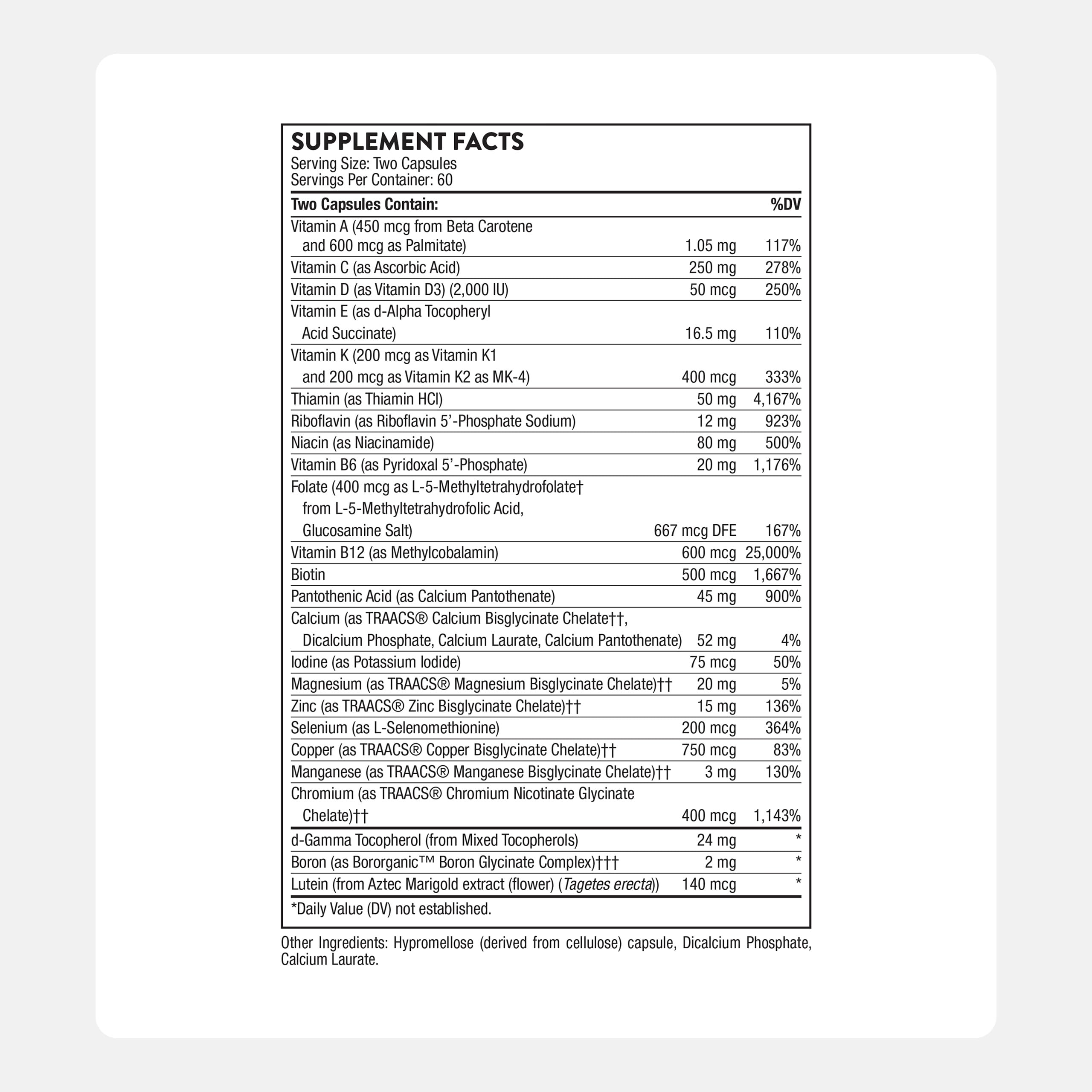 THORNE Basic Nutrients 2/Day – Comprehensive Daily Multivitamin | Gluten, Dairy & Soy-Free