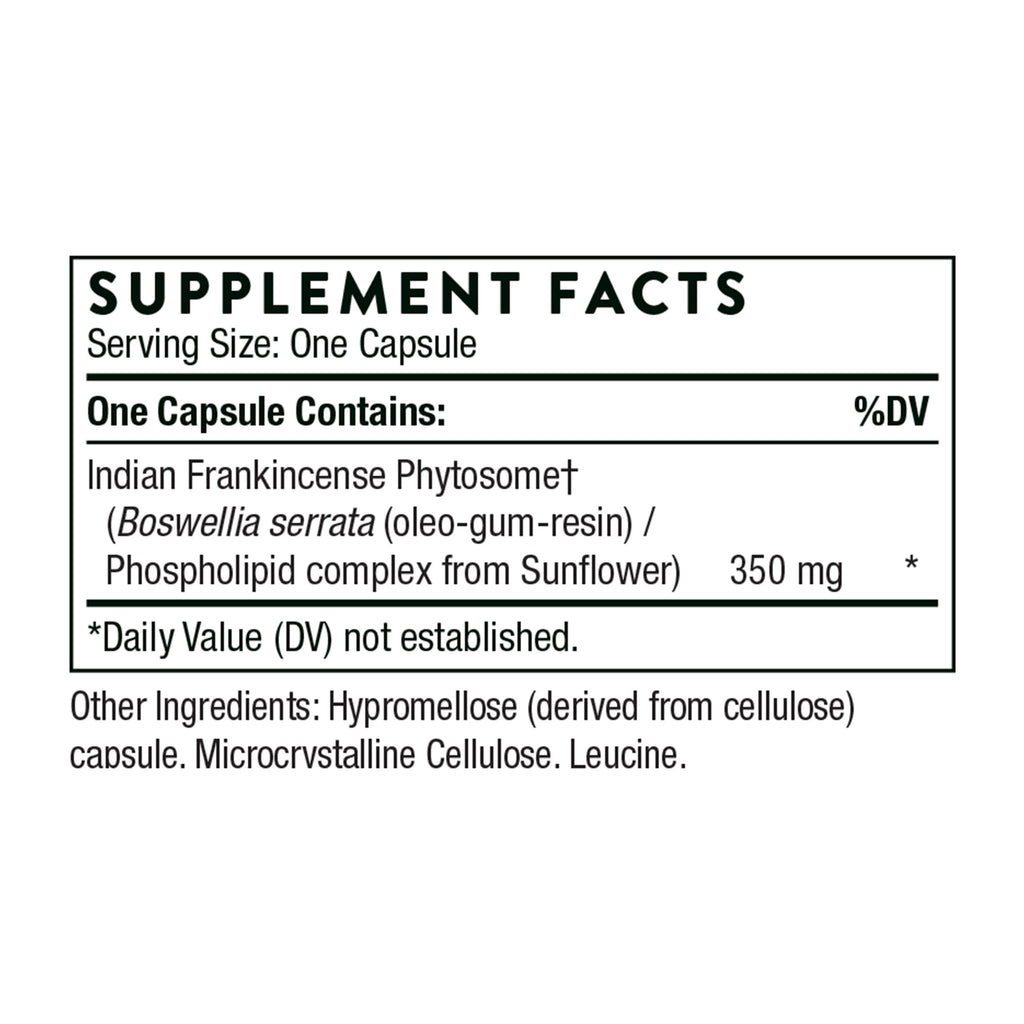 THORNE Boswellia Phytosome - Indian Frankincense (Boswellia Extract) Supplement - 60 Capsules