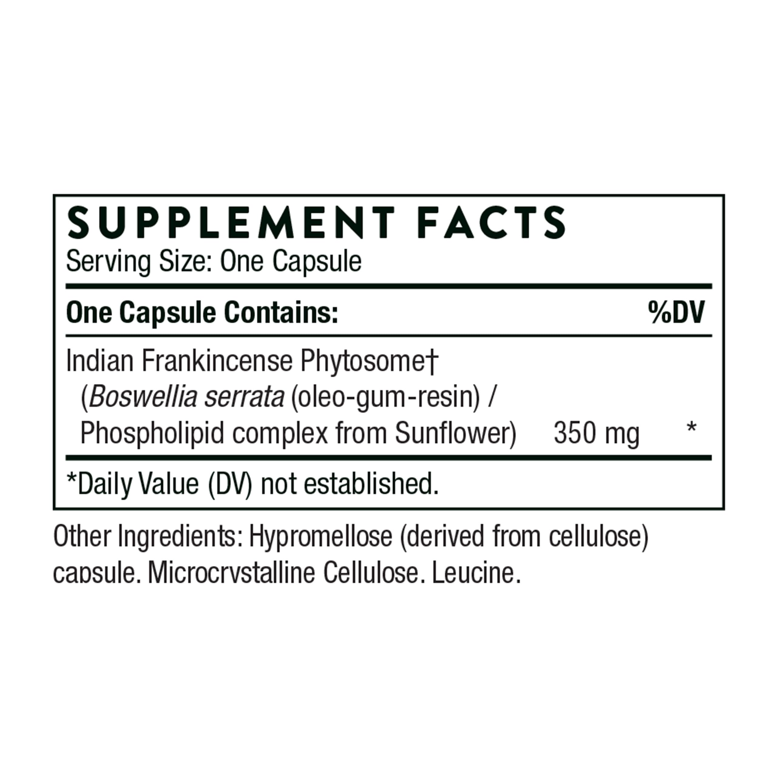 THORNE Boswellia Phytosome - Indian Frankincense (Boswellia Extract) Supplement - 60 Capsules