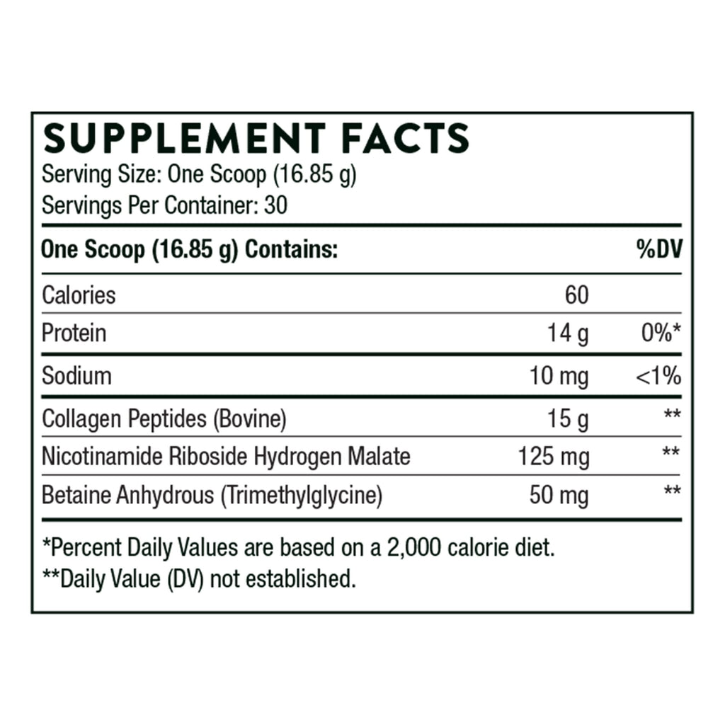 THORNE Collagen Fit – Unflavored Collagen Peptides with Nicotinamide Riboside | 30 Servings, NSF Certified for Sport