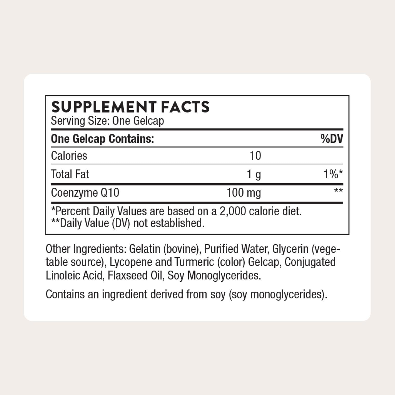 THORNE CoQ10 100mg | Optimally Absorbed Ubiquinone for Heart, Brain & Energy