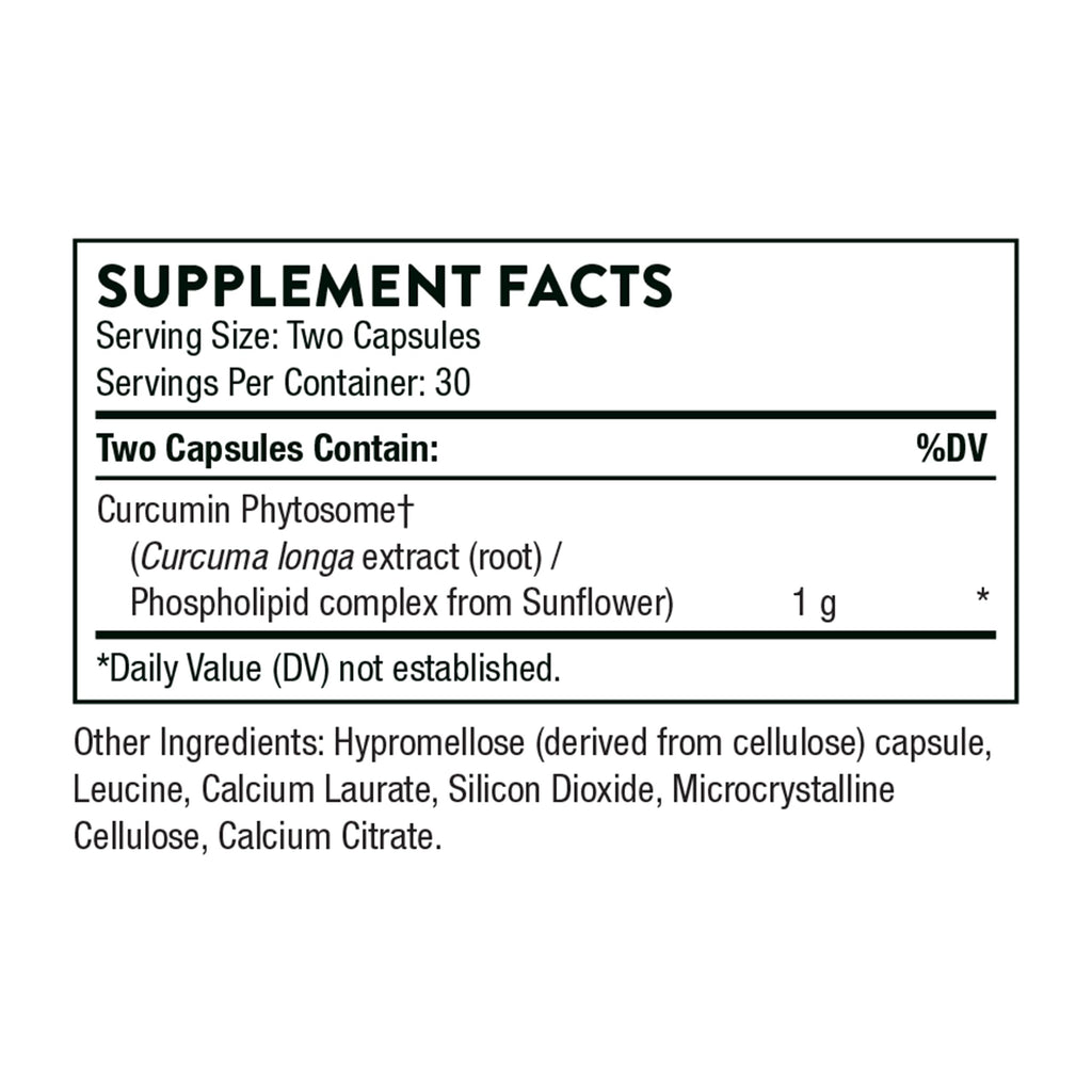 THORNE Curcumin Phytosome 1000 mg (Meriva) – Clinically Studied, High Absorption – 30 Servings