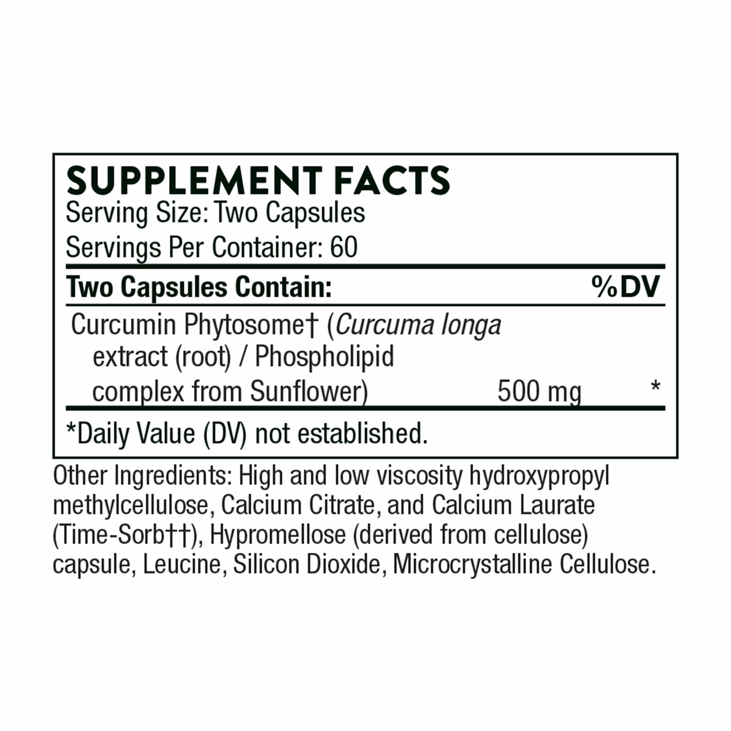 THORNE Curcumin Phytosome 500 mg (Meriva) – Sustained Release, Clinically Studied, Supports Healthy Inflammation