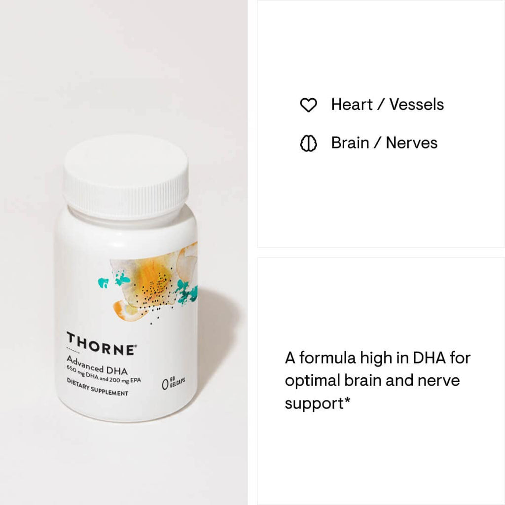 THORNE Advanced DHA 650 mg DHA + 200 mg EPA - 60 Gelcaps