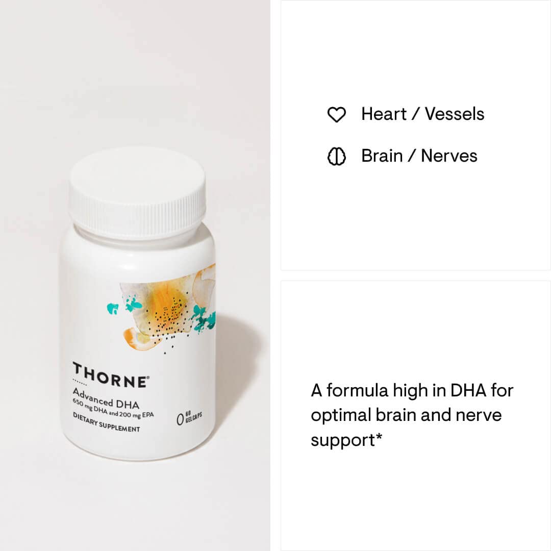 THORNE Advanced DHA 650 mg DHA + 200 mg EPA - 60 Gelcaps