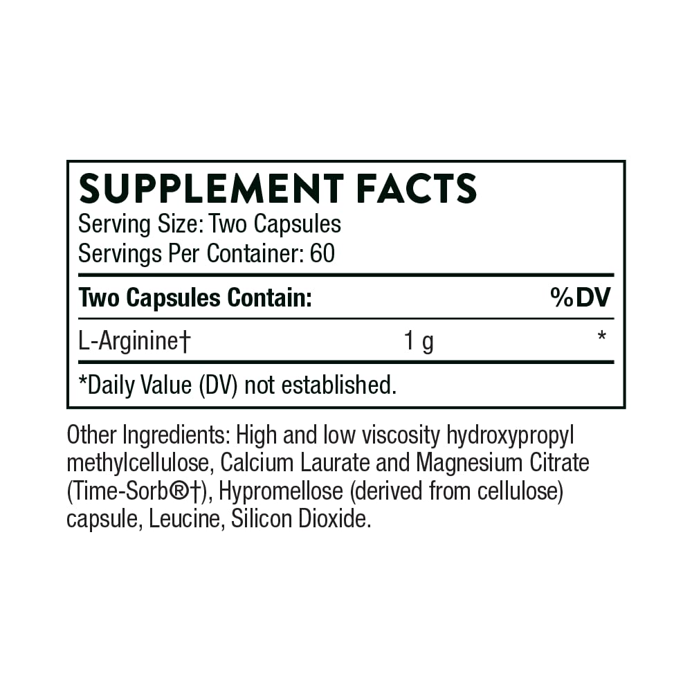 THORNE L-Arginine Sustained Release (Perfusia-SR) - Heart Support, Nitric Oxide & Blood Flow - 60 Servings
