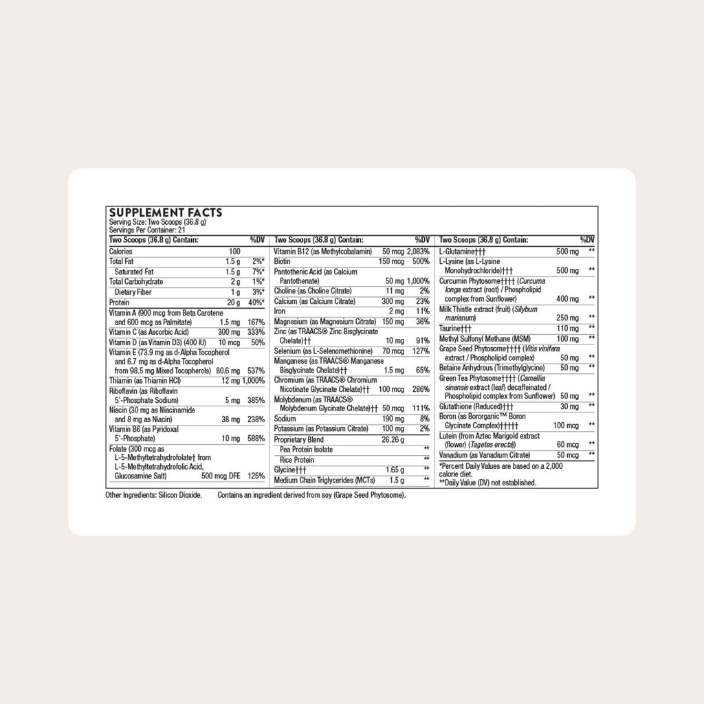 THORNE MediClear Plus – Foundational Support with Rice & Pea Protein, Multivitamin-Mineral Profile (27.2 oz)