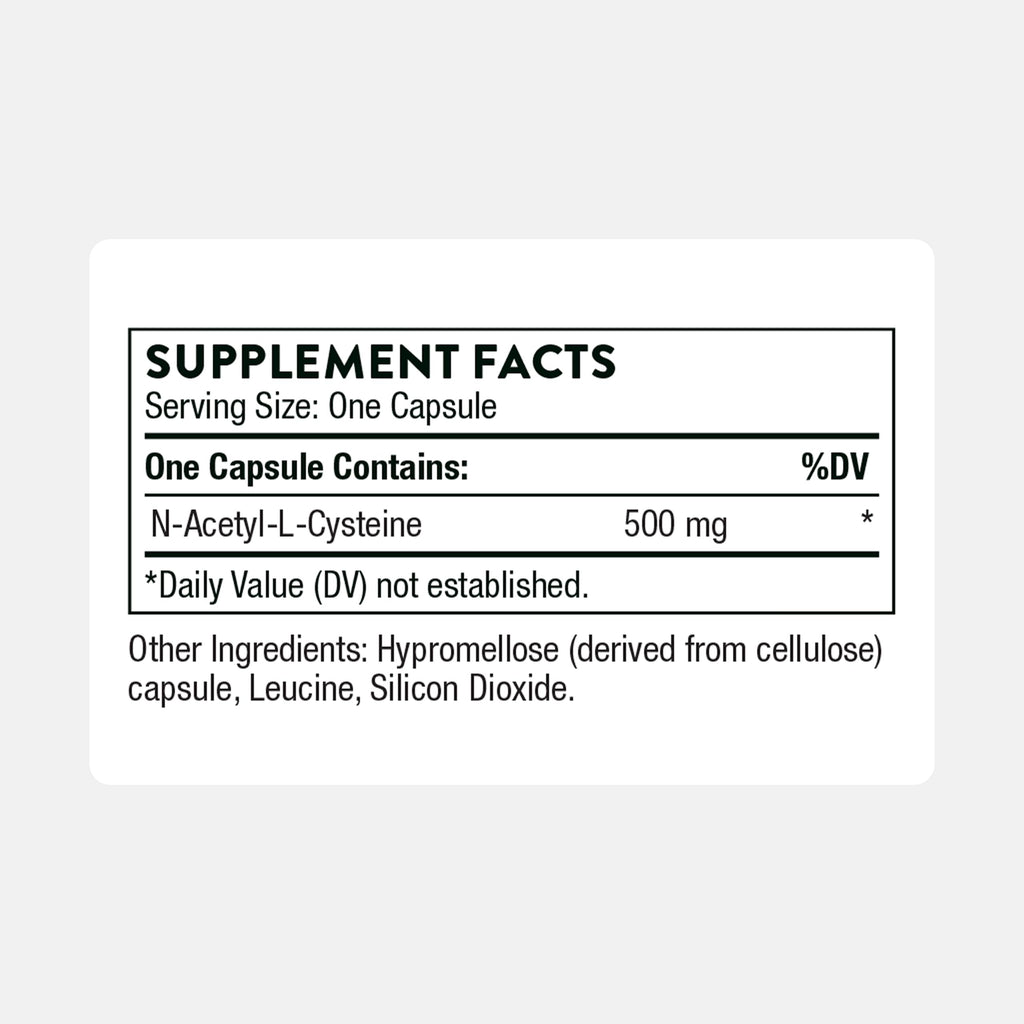 THORNE NAC N-Acetylcysteine 500mg - Supports Respiratory Health & Immune Function - 90 Servings