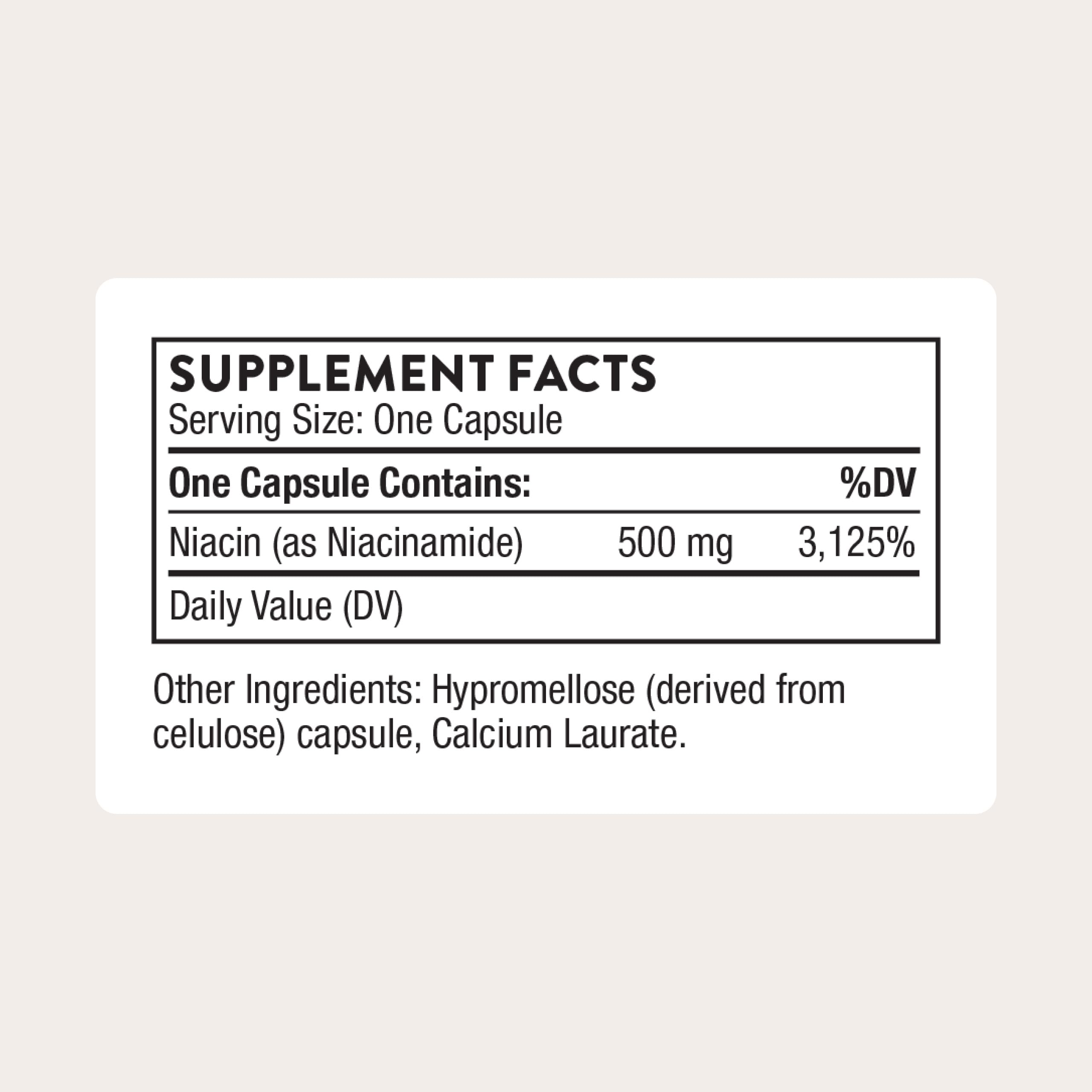 Thorne Niacinamide 500mg Non-Flush Vitamin B3 – Supports Joints, Skin & Sleep | 180 Capsules | Gluten-Free