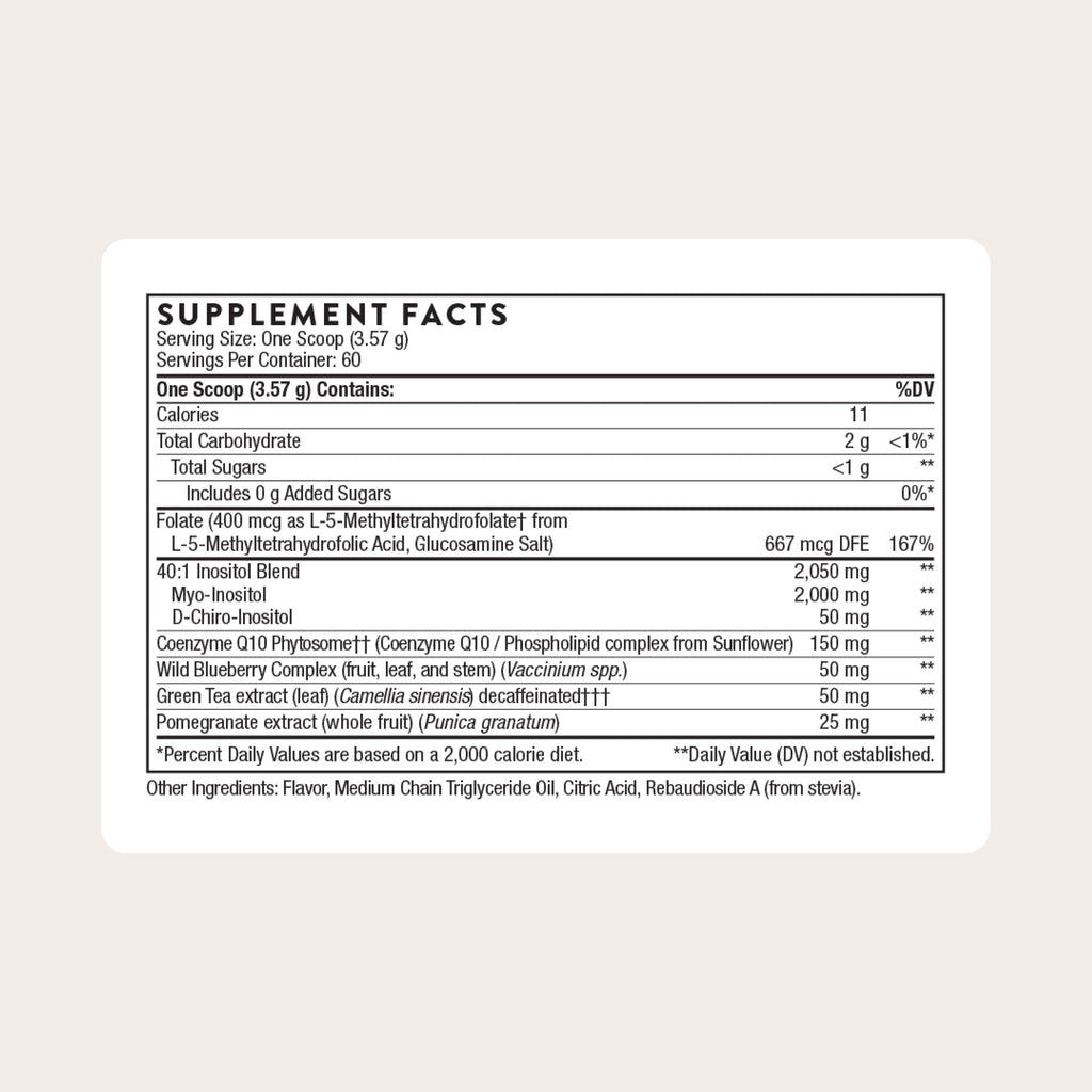 THORNE Ovarian Care – Inositol, CoQ10 & Polyphenols for Women’s Health – Mixed Berry, 7.55 oz, 60 Servings