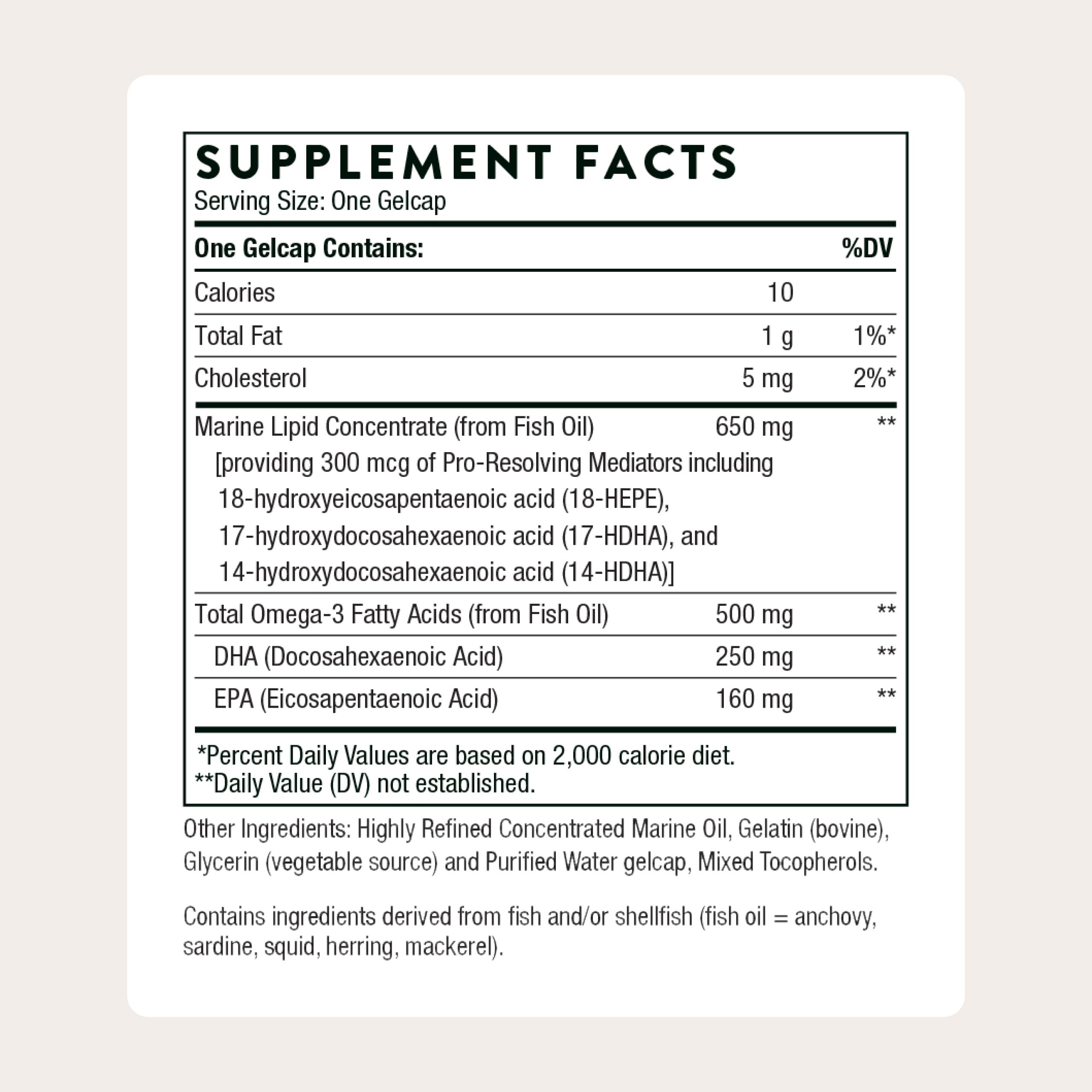THORNE Pro-Resolving Mediators - Balanced Immune Response & Brain Structure, 60 Gelcaps