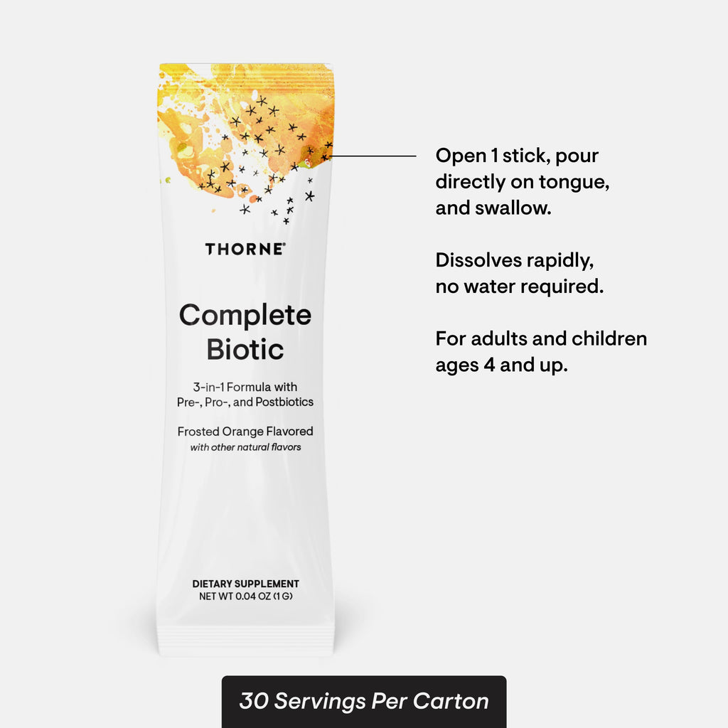 THORNE Complete Biotic – Probiotic, Prebiotic & Postbiotic for Gut Health | 30 Servings