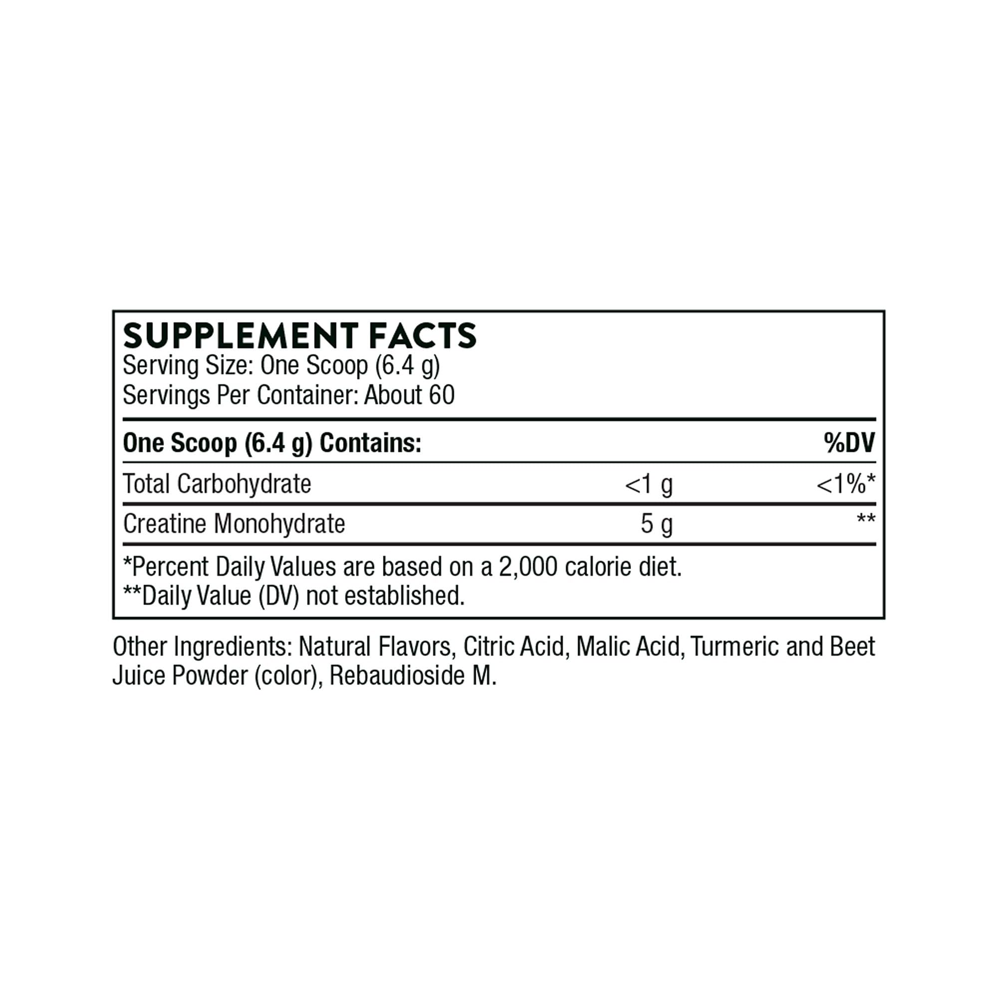 THORNE Creatine Monohydrate Powder – Pineapple Orange, 5 g/Serving, 60 Servings – NSF Certified for Sport