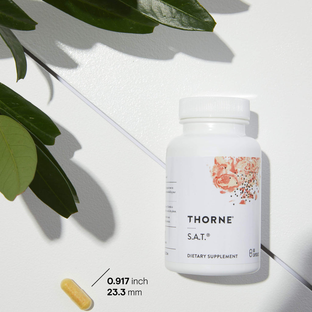 THORNE - S.A.T. Milk Thistle Complex with Silymarin, Artichoke & Turmeric Extracts for Liver Support | 60 Capsules