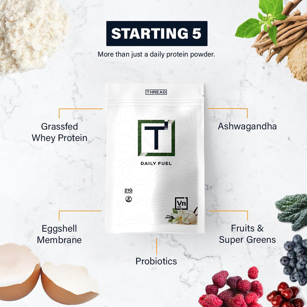 THREAD Performance Daily Fuel – Chocolate Brownie | 21g Protein, 60+ Organic Superfoods, 30 Servings